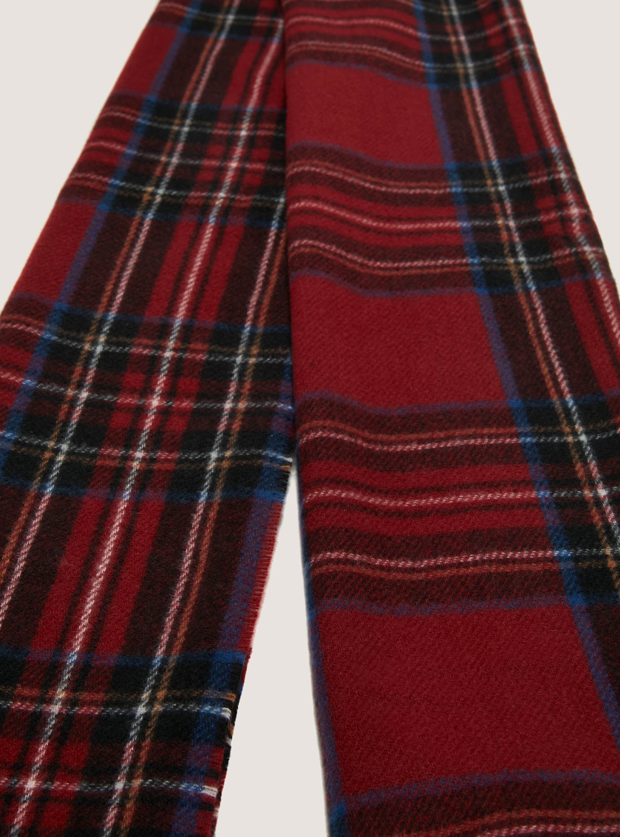 Sciarpa a quadri con frange, CHECKS RED