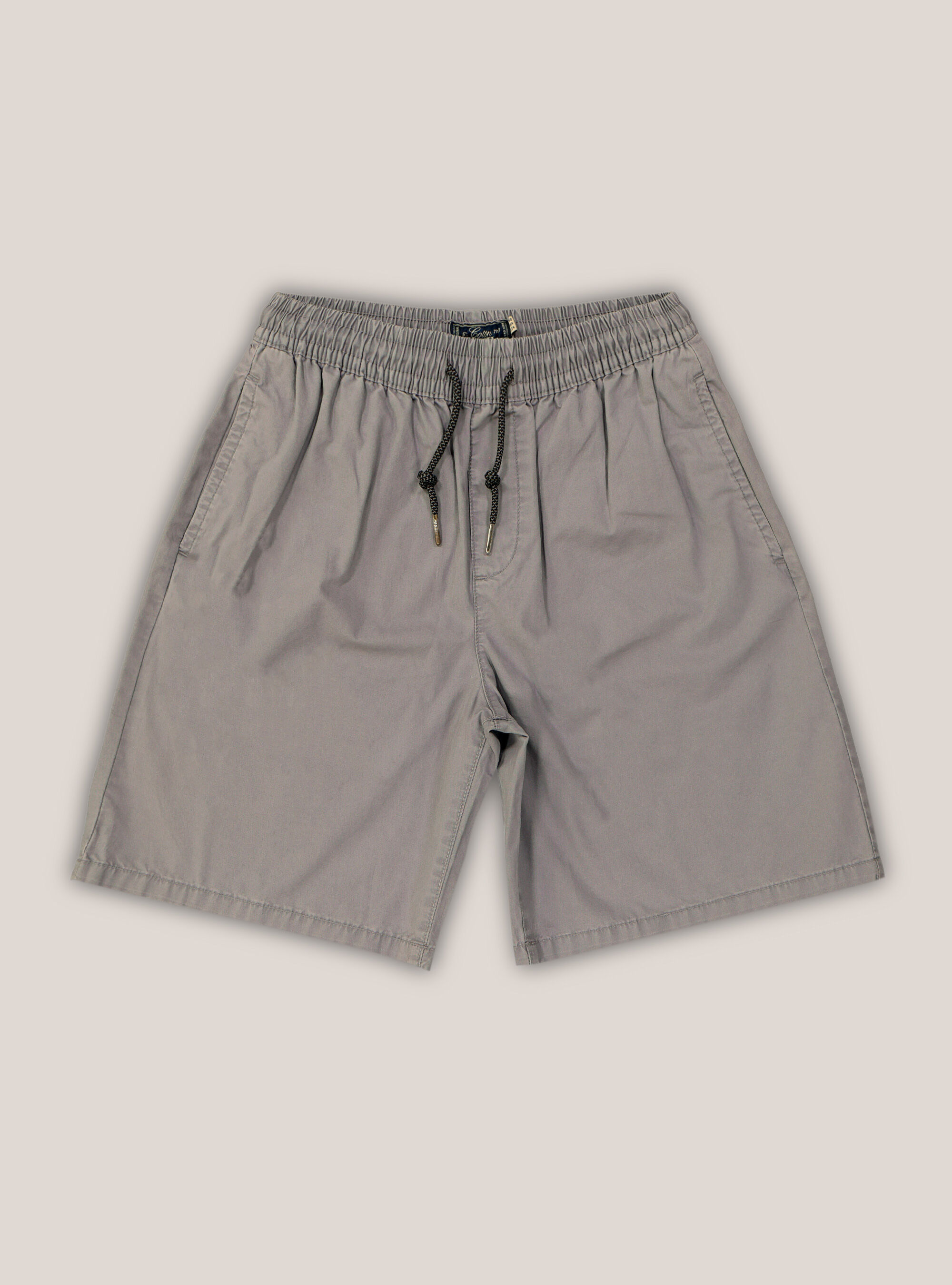 Bermuda in cotone con coulisse, GRIGIO