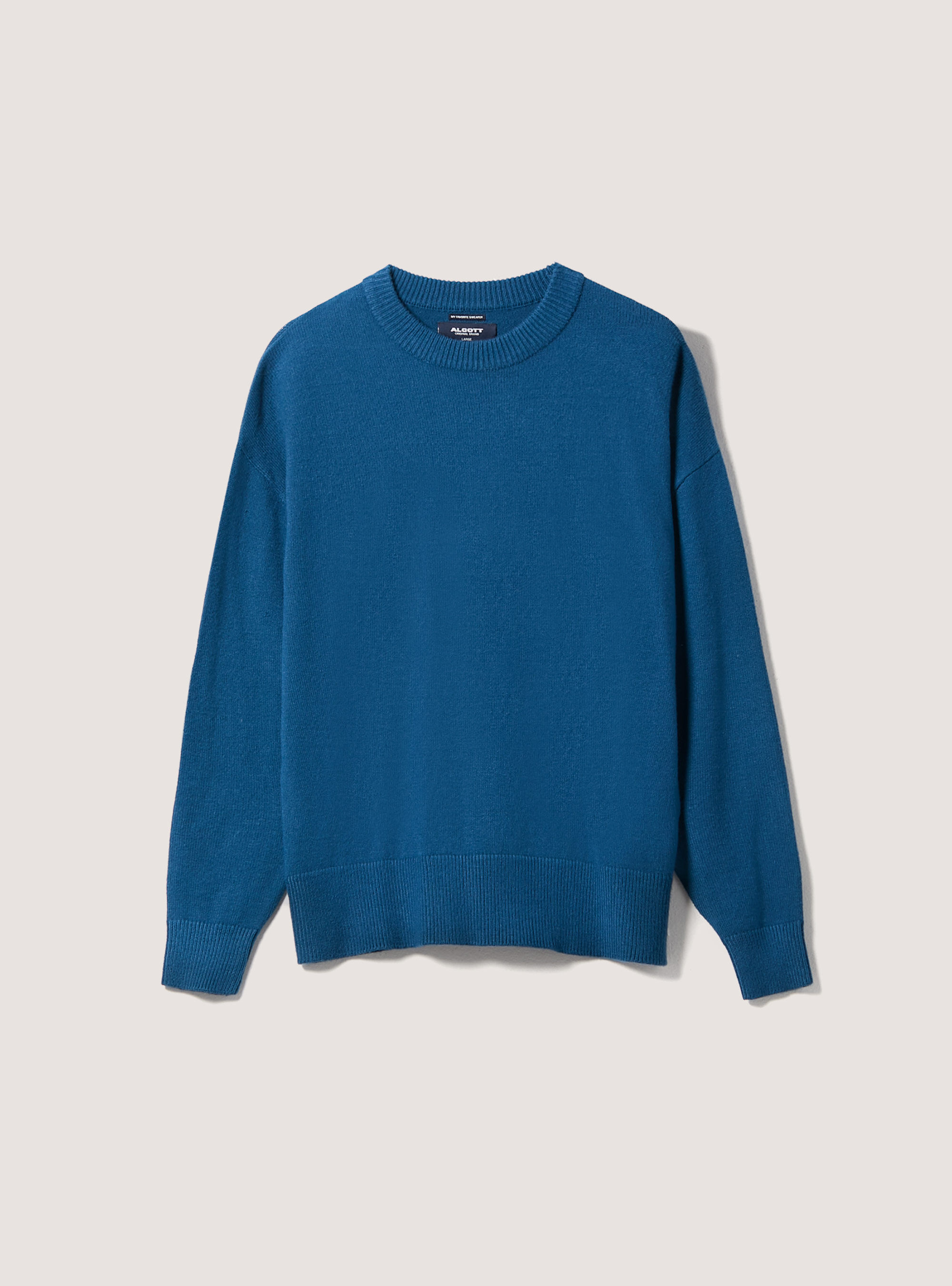Pullover morbido boxy fit elasticizzato, OB2 BLUE OIL MED.