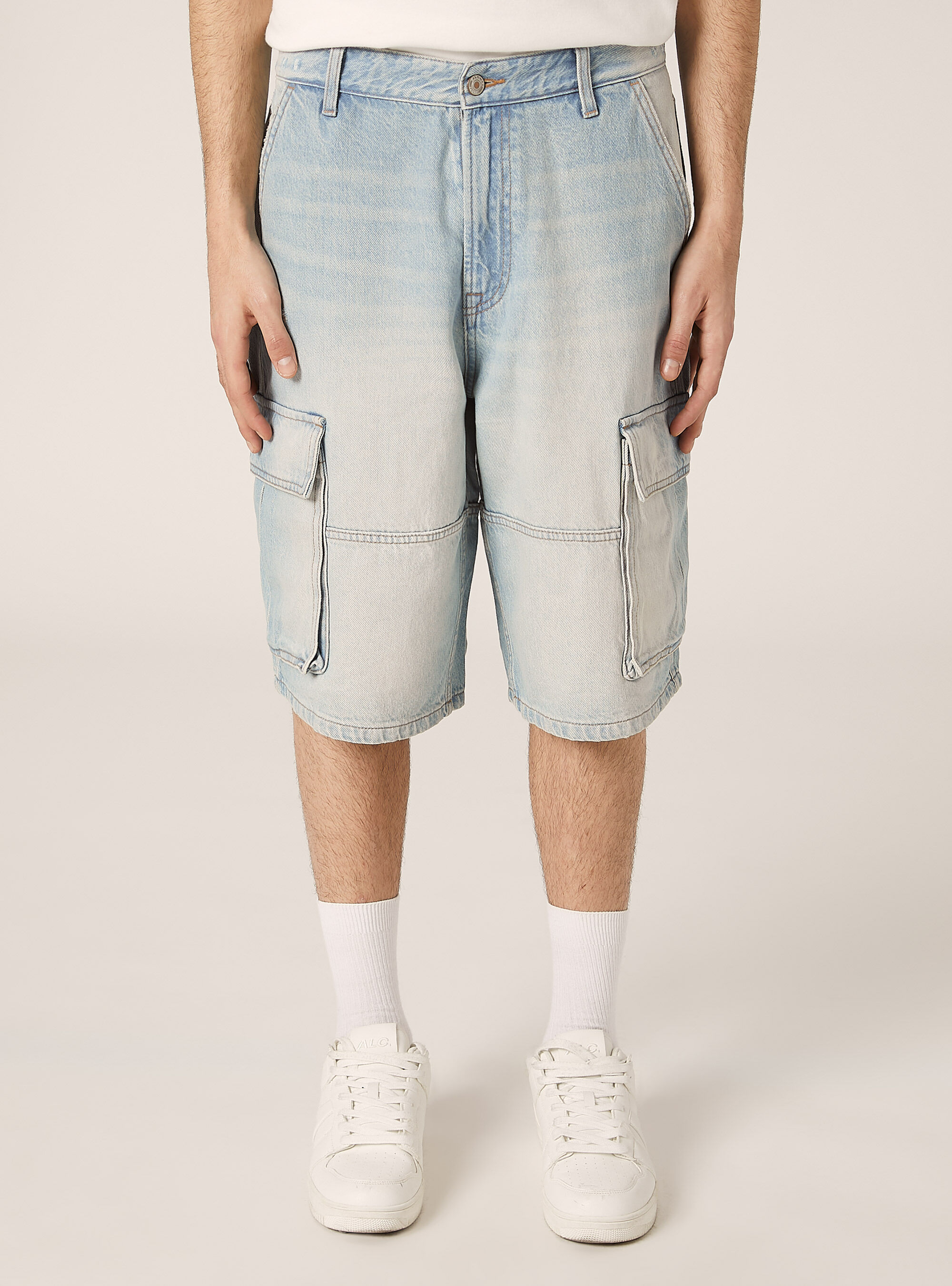 Bermudas cargo vaqueras, D007 LIGHT AZURE