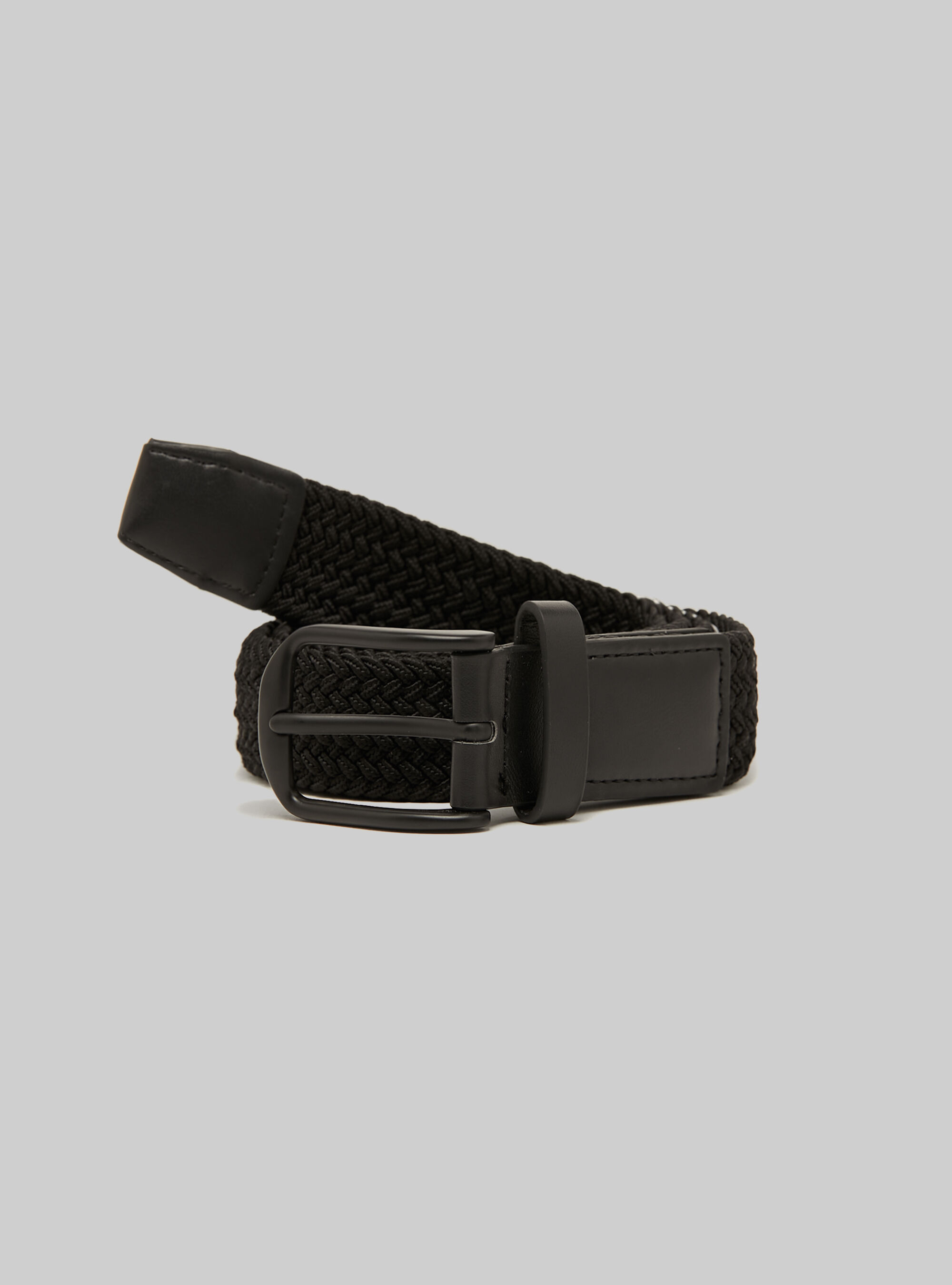 Cintura intrecciata elastica, BK1 BLACK
