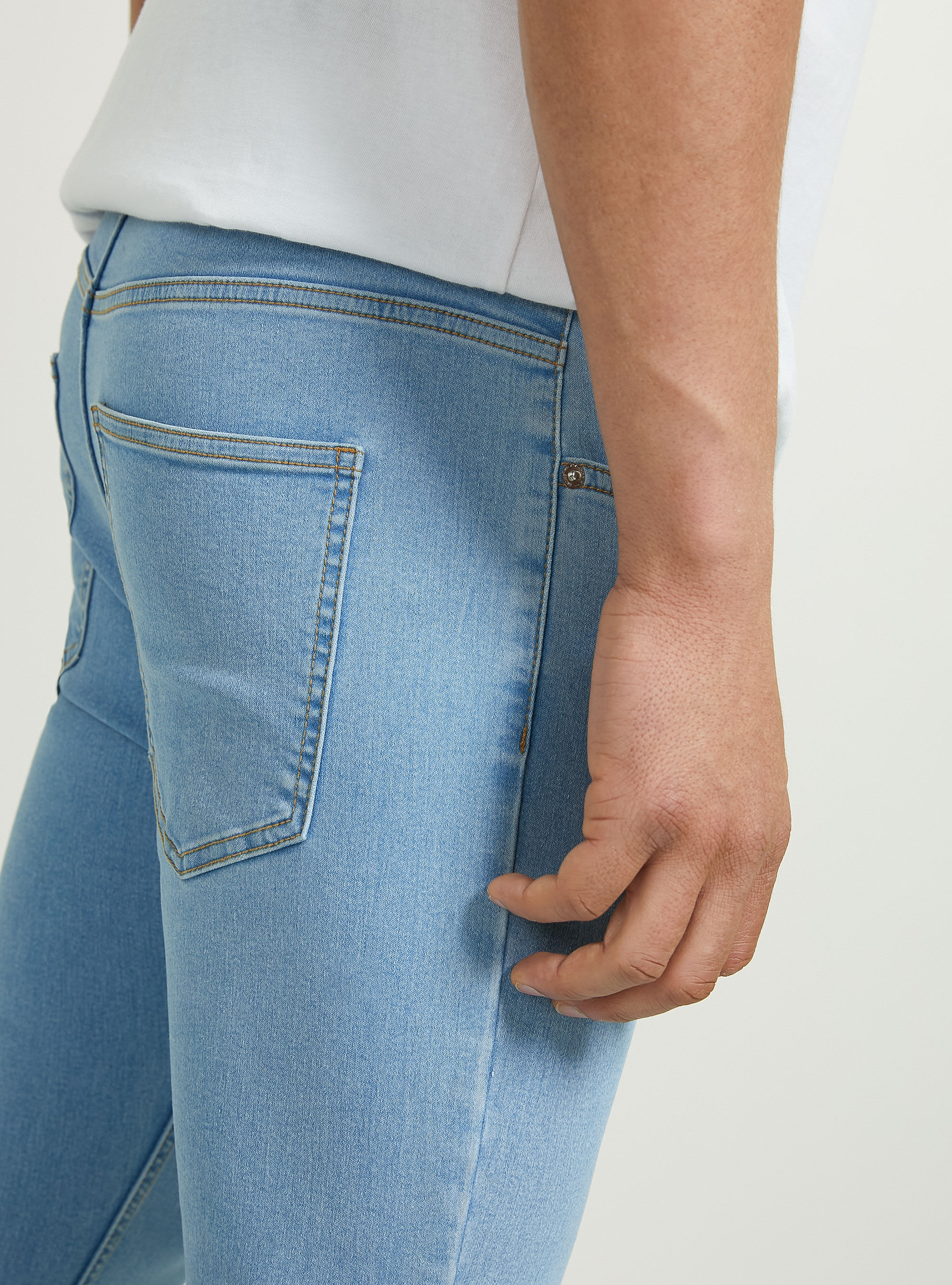 Jean en denim stretch super skinny fit, D006 AZURE