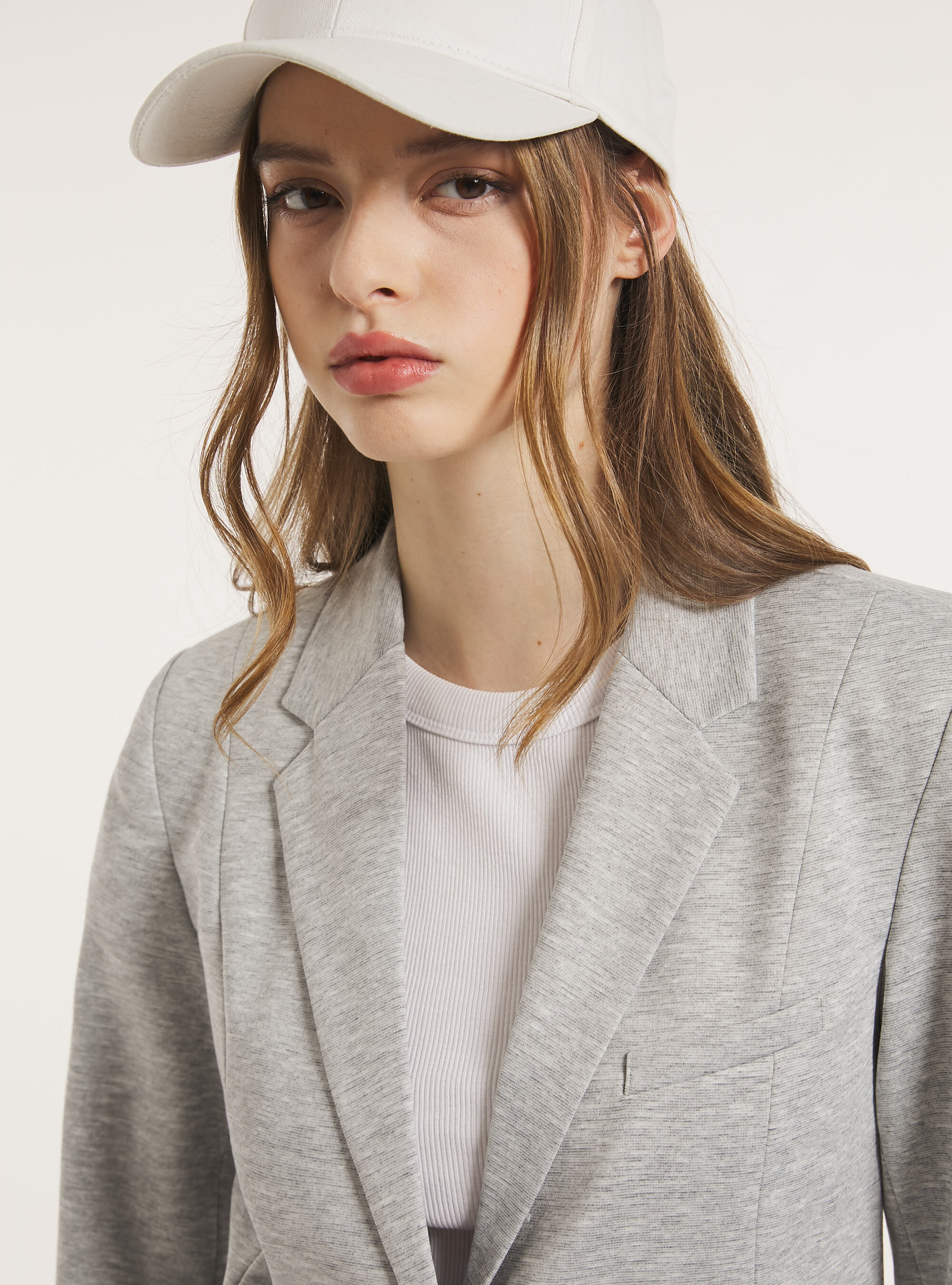 Jersey blazer, MGY3 GREY MEL LIGHT