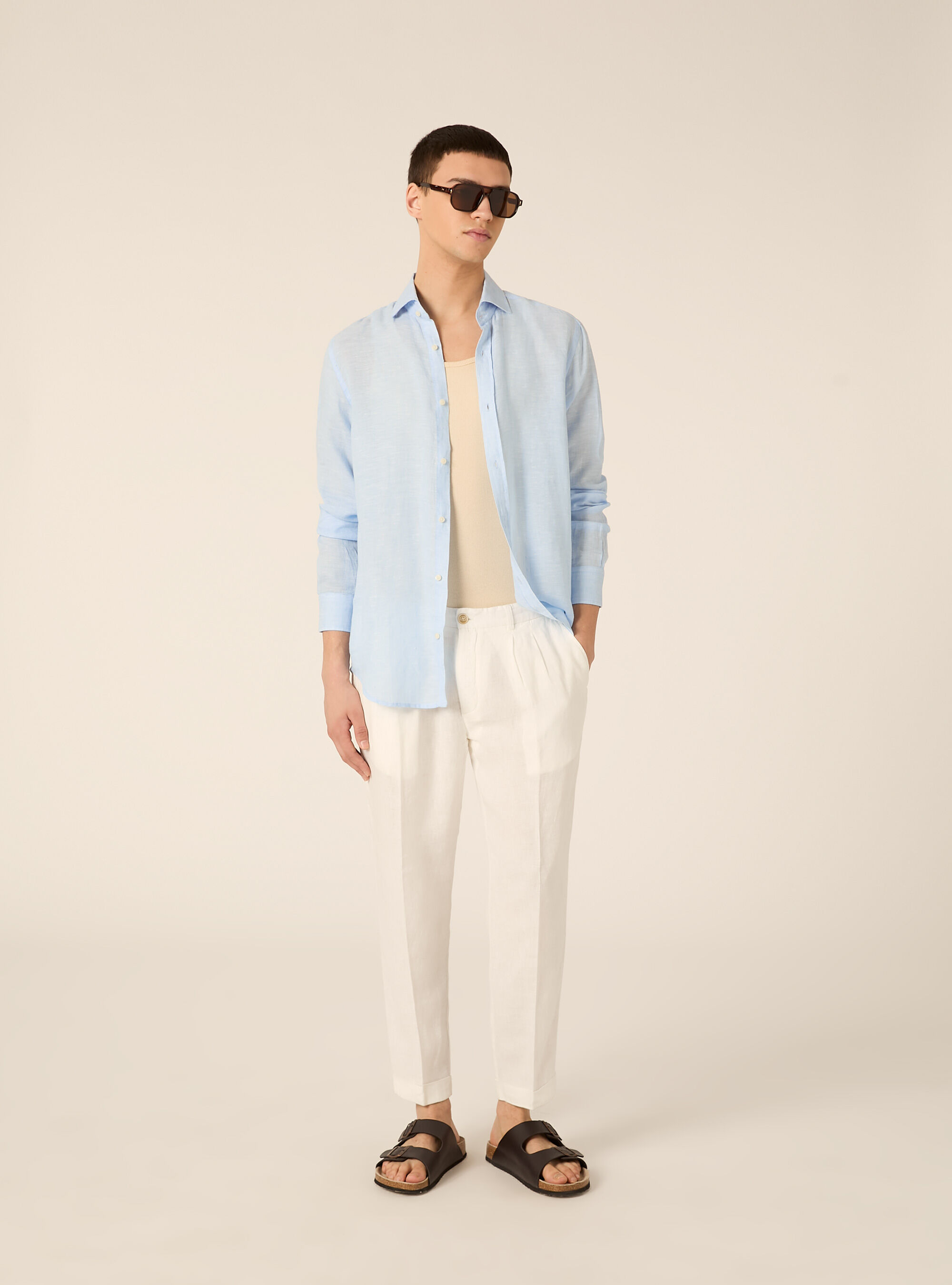 Chinos in lino, WH2 WHITE