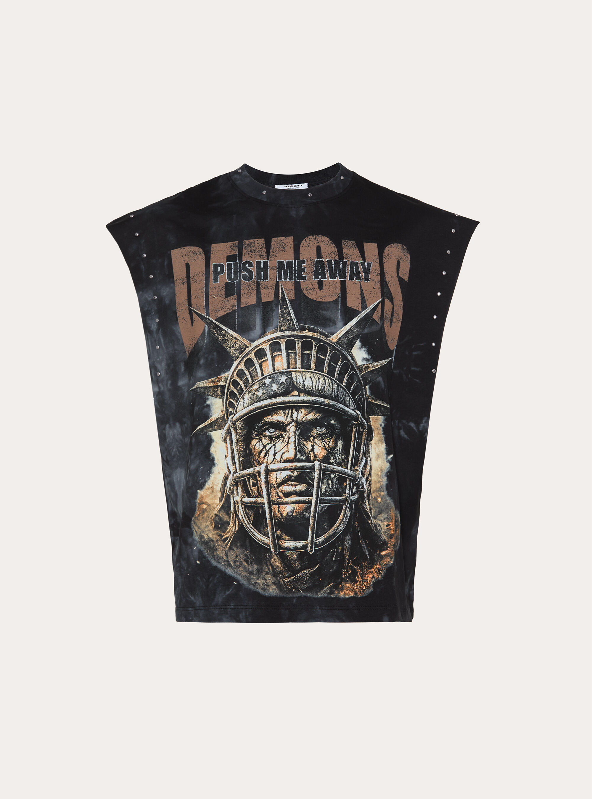 Canotta con stampa demons, BK1 BLACK