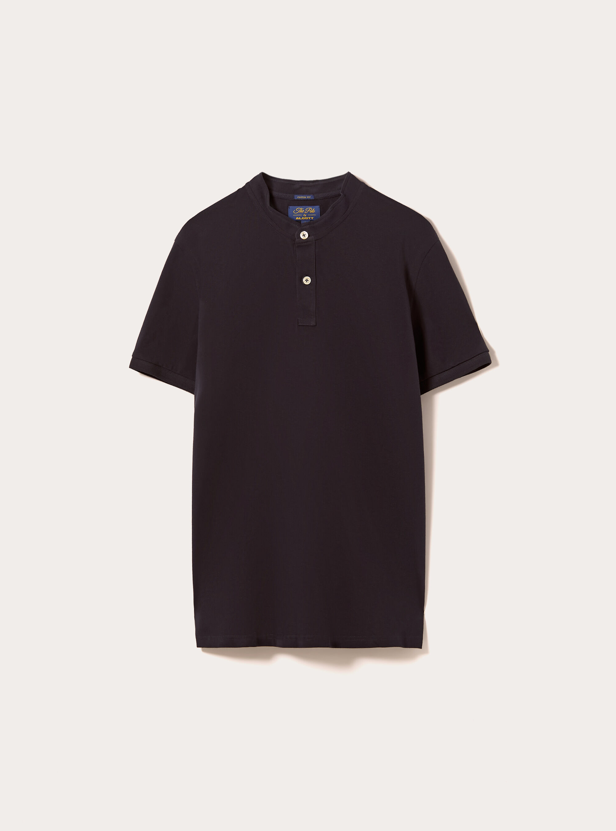 Cotton polo shirt with Korean collar, NA1 NAVY DARK