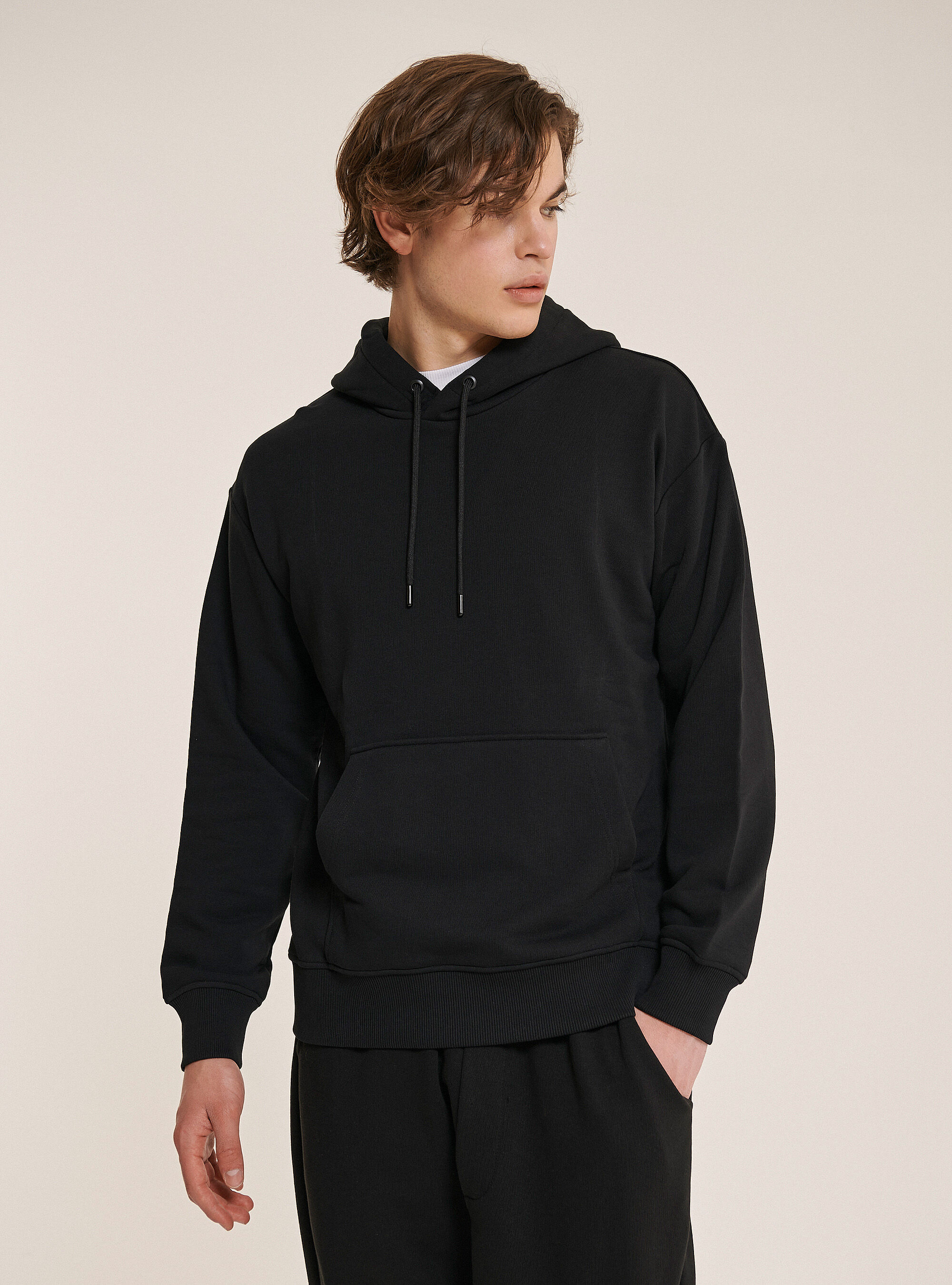 Sweat-shirt oversize avec capuche, C101 BLACK