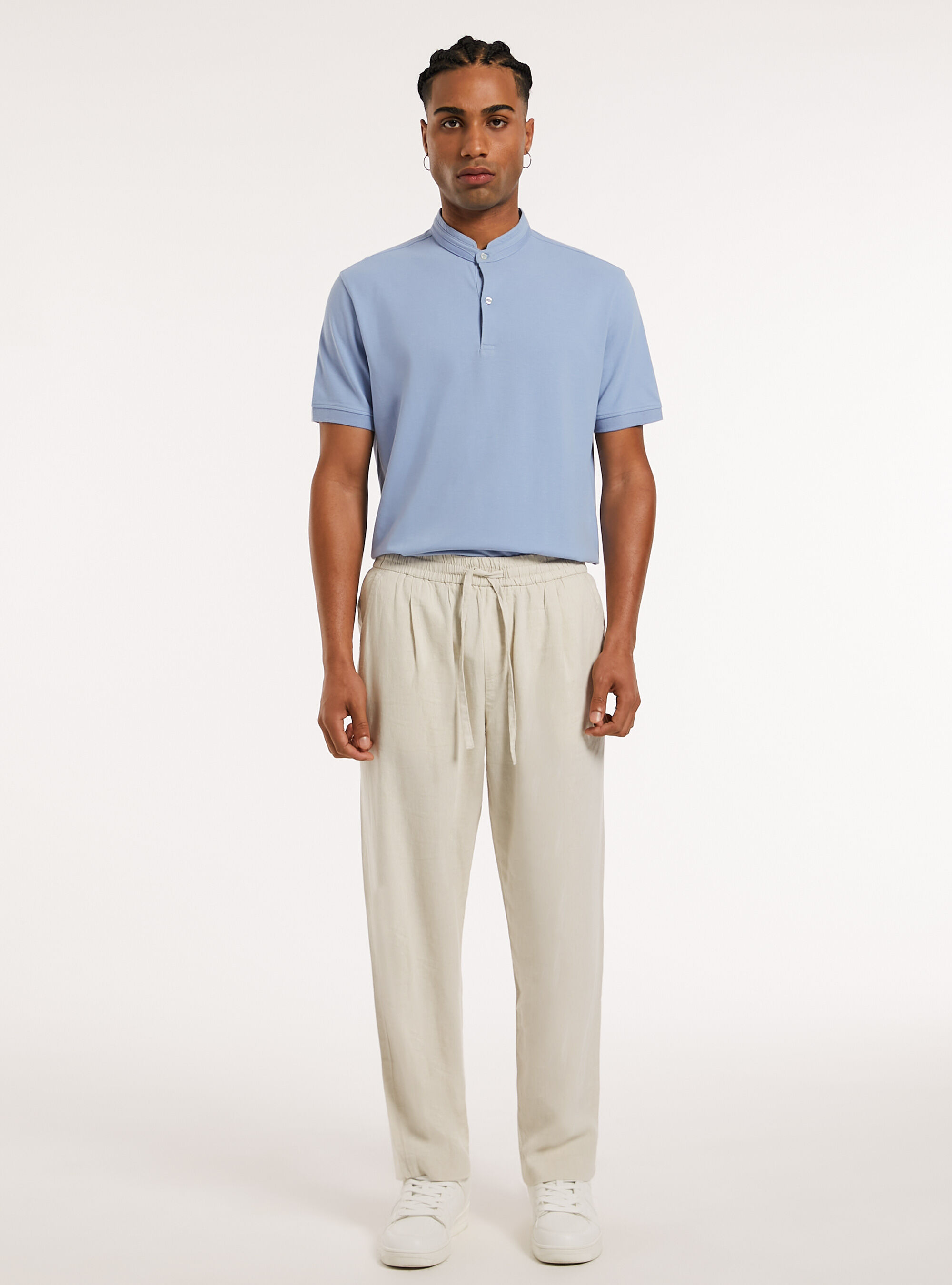 Pantalon jogger en lin, SA3 SAND LIGHT