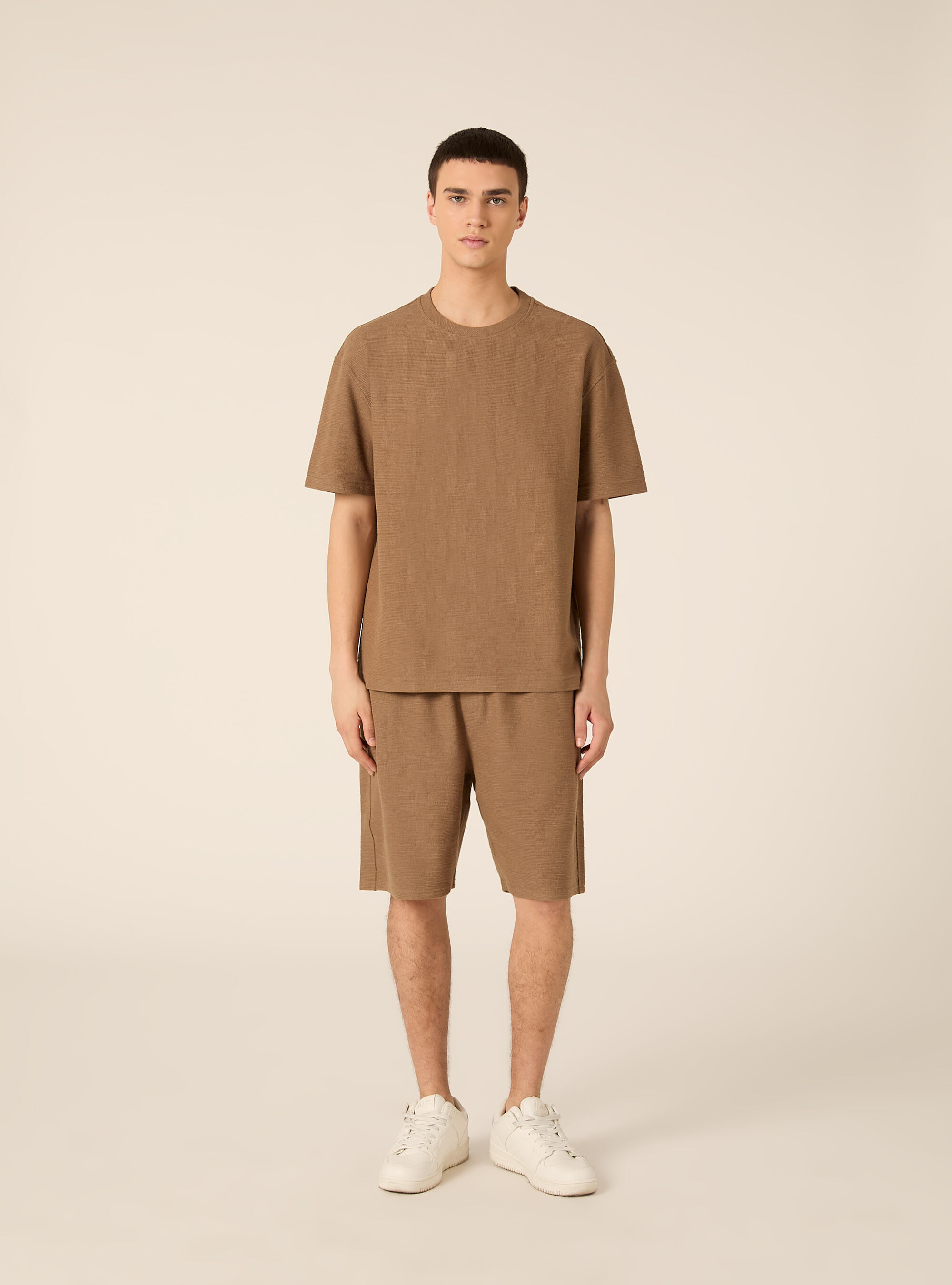 Bermuda   tessuto interlock waffle