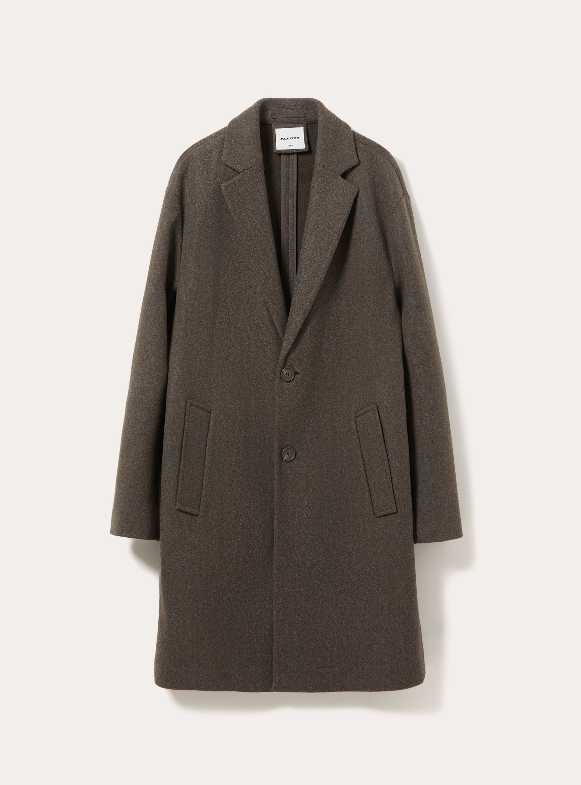 Unlined single breasted coat with lapels, BR2 BROWN MEDIUM