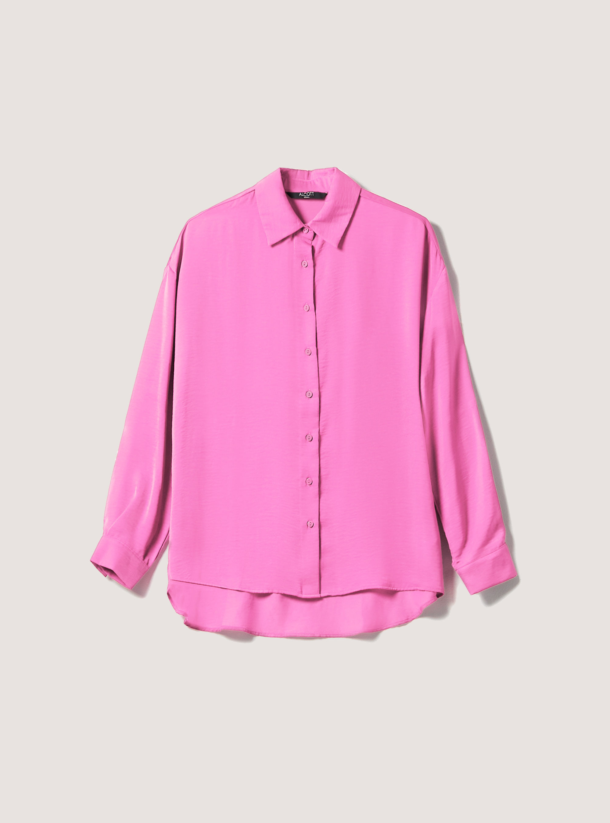 Solid-coloured satin shirt, FX3 FUXIA LIGHT