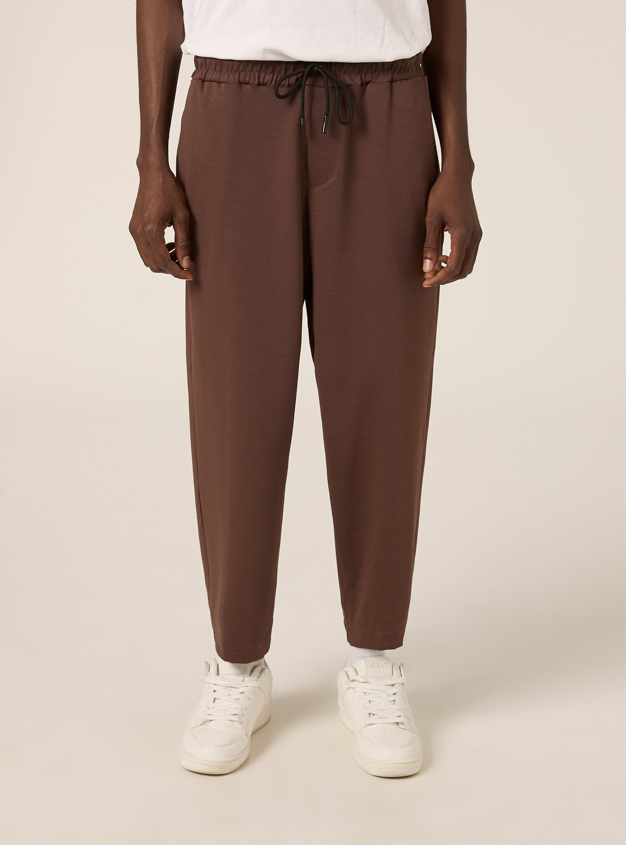 Neoprene carrot fit joggers, BR2 BROWN MEDIUM