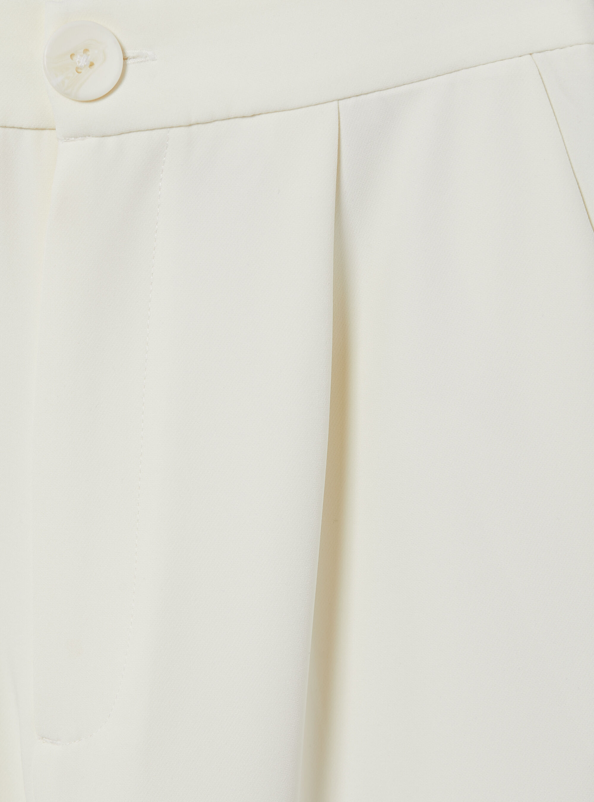 Wide leg trousers with pleats, WH1 OFF WHITE