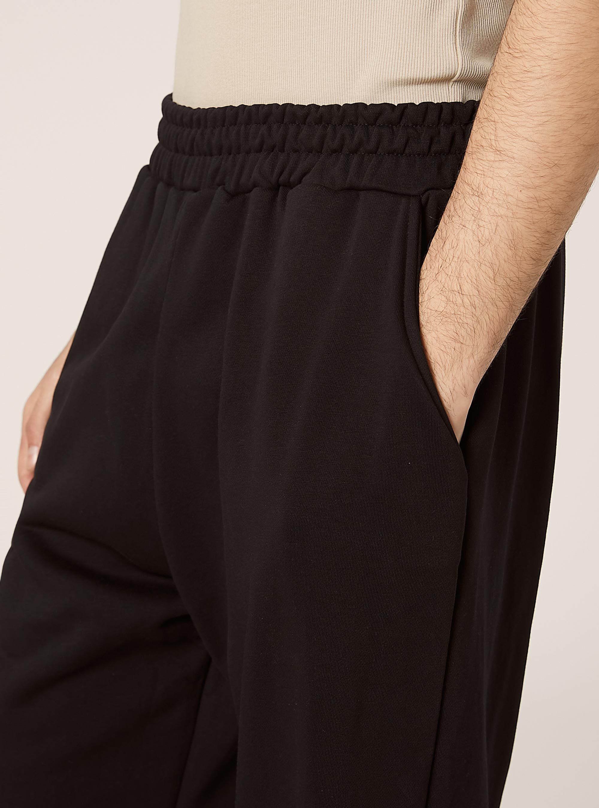 Pantalone in felpa loose fit, BK1 BLACK