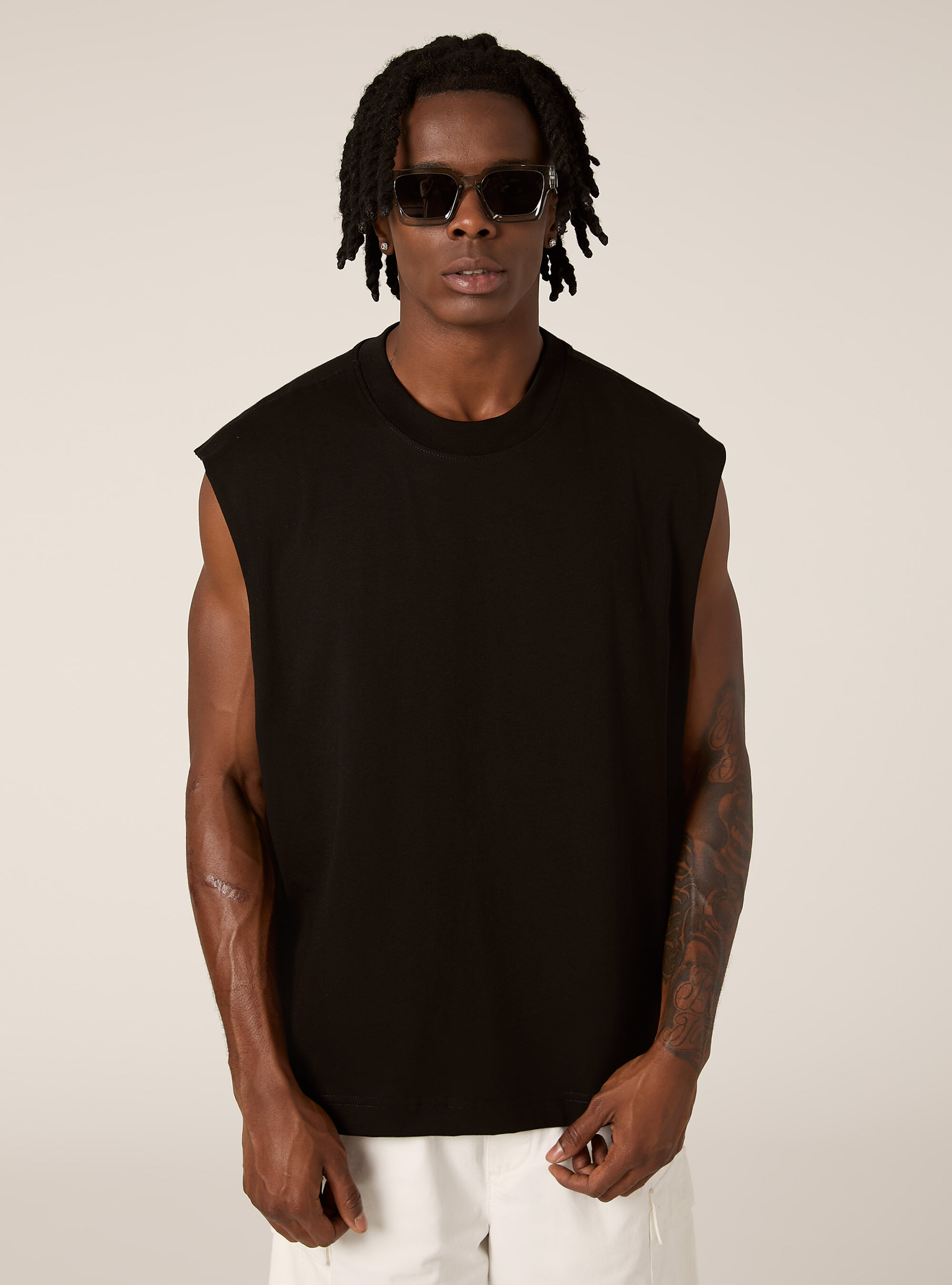 Canotta boxy fit tinta unita