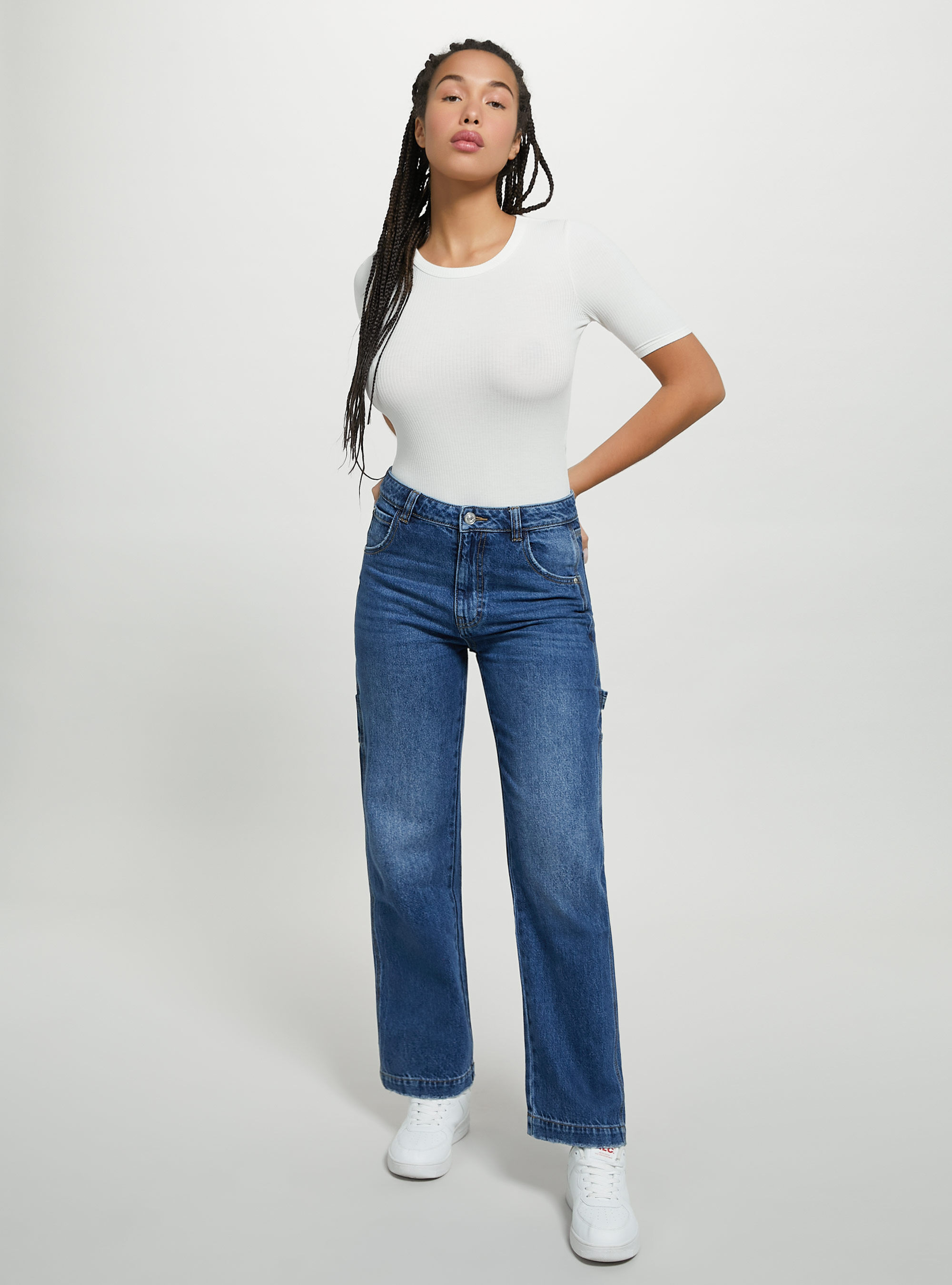 Ribbed short-sleeved bodysuit, WH2 WHITE