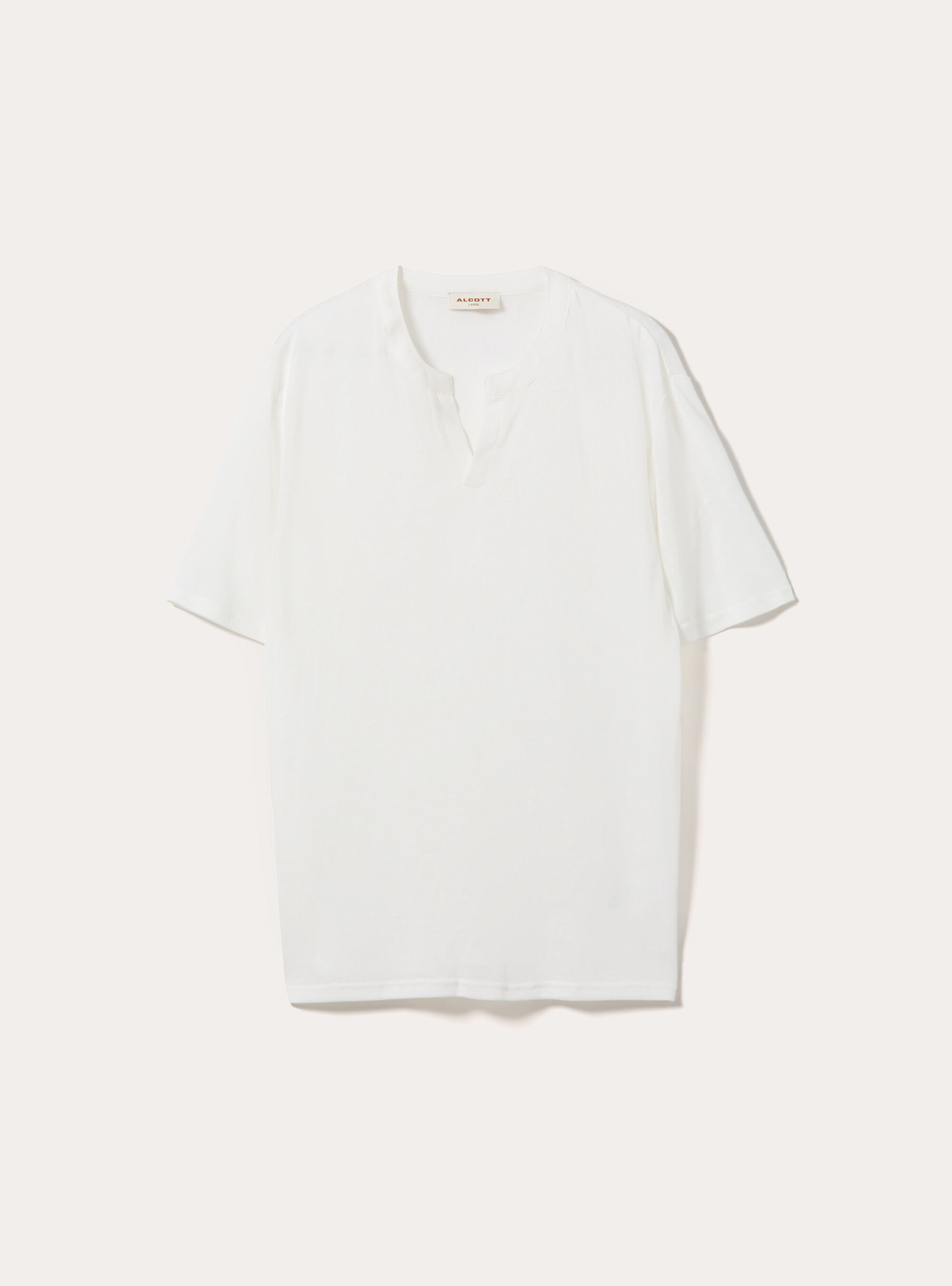 Maglietta serafino effetto lino, WH1 OFF WHITE