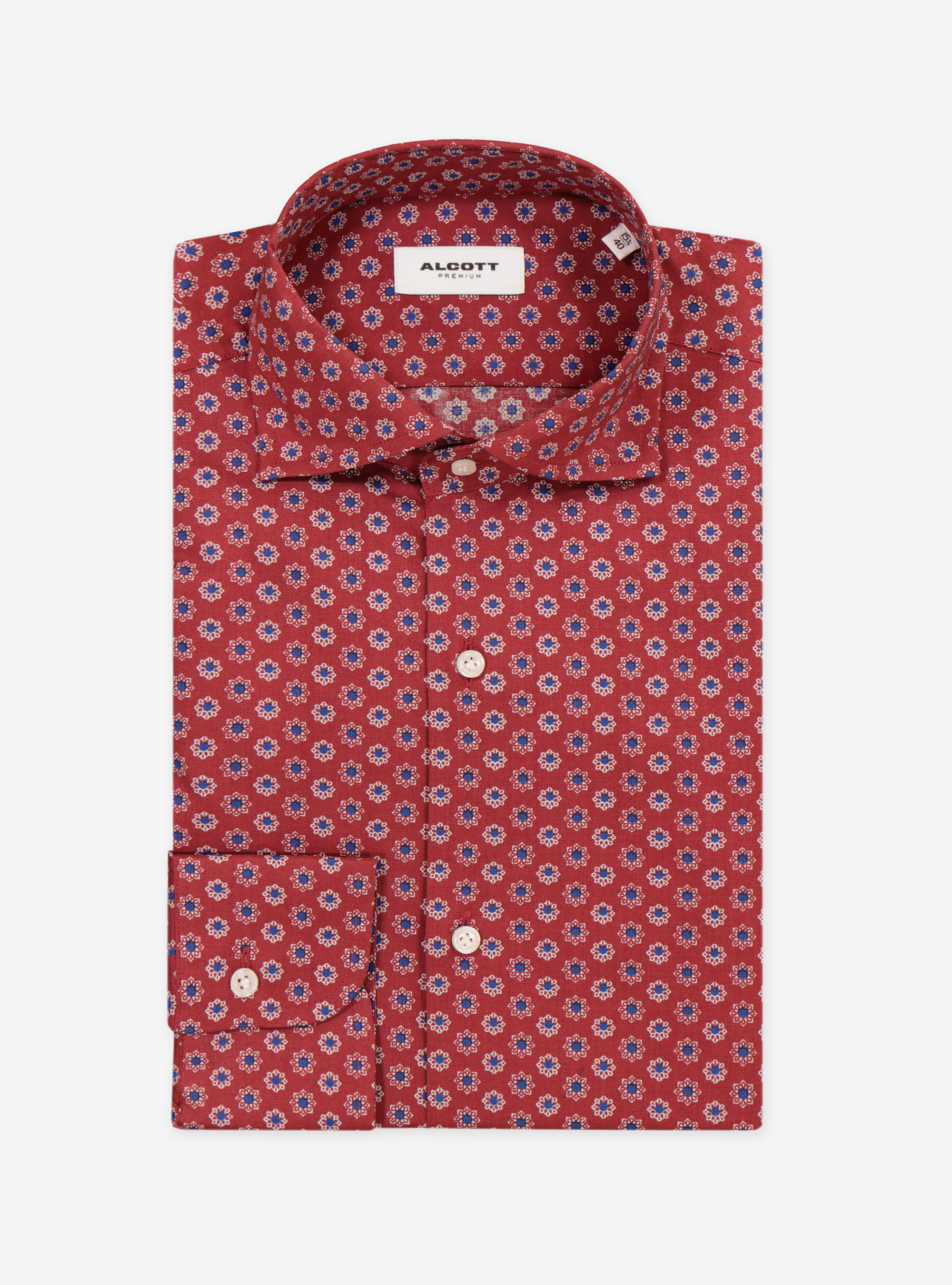 Chemise &agrave; col francais fantaisie, C758 BORDEAUX