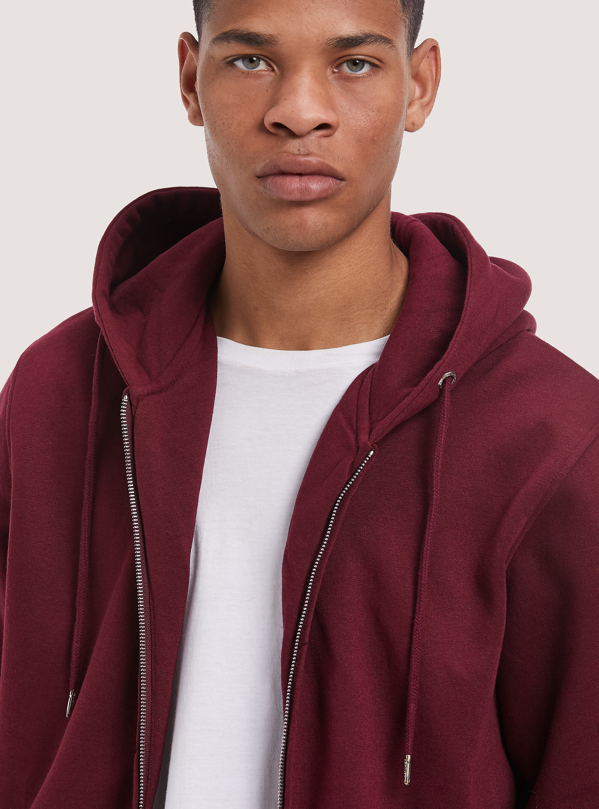 Felpa zip con cappuccio top