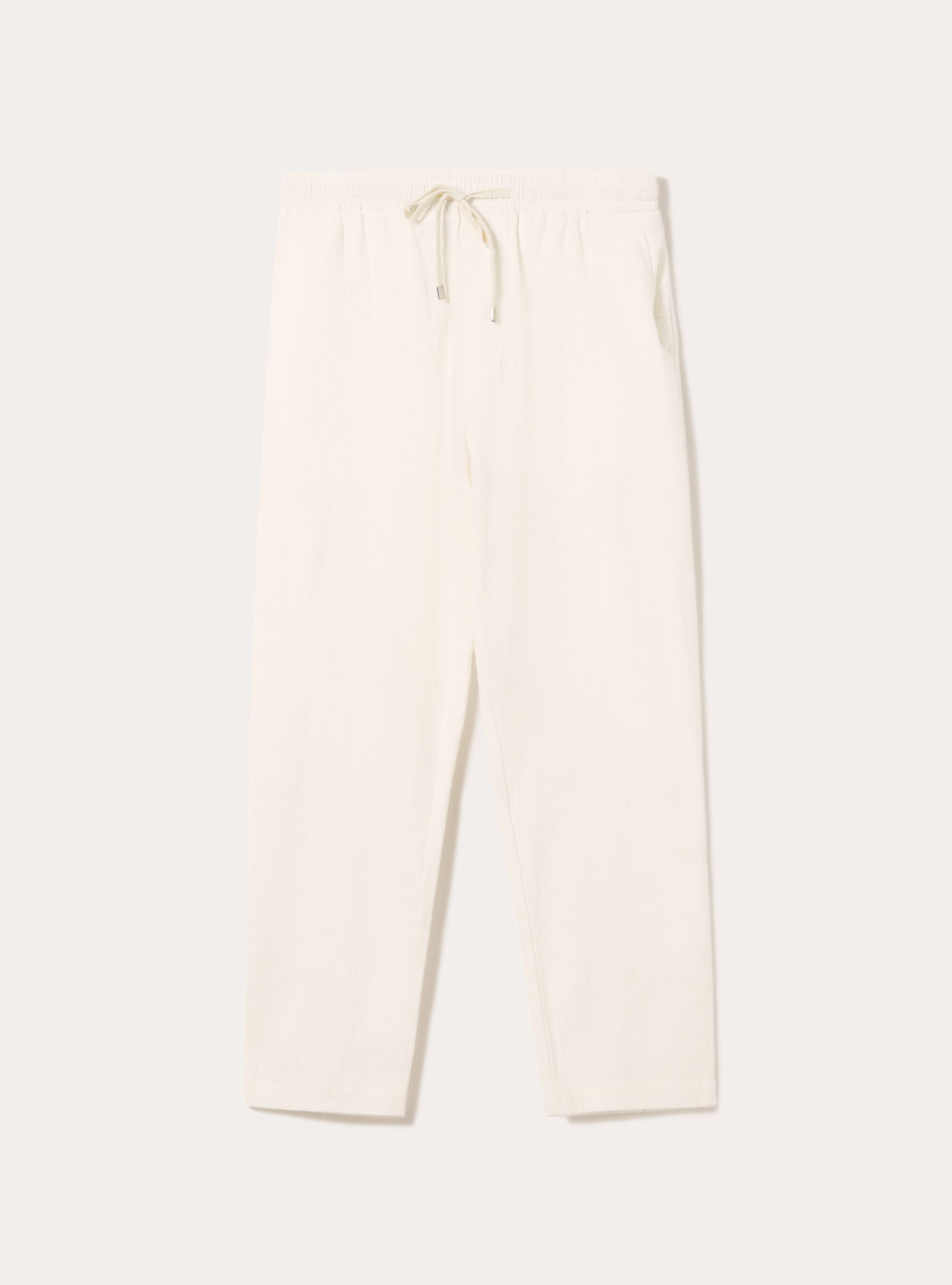 Cotton pants with drawstring waistband, WH2 WHITE