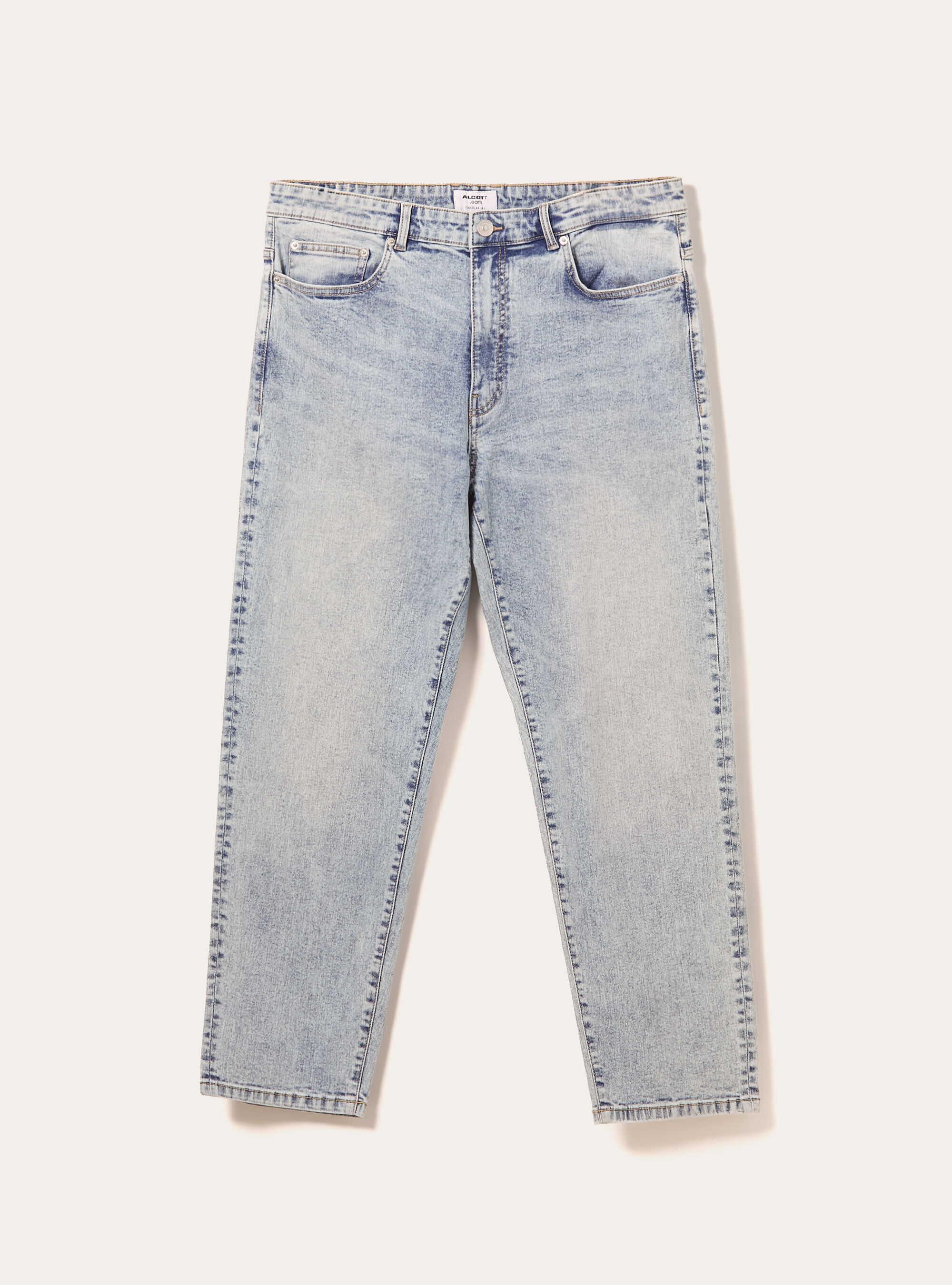 Jeans coupe d&eacute;contract&eacute;e, D006 AZURE