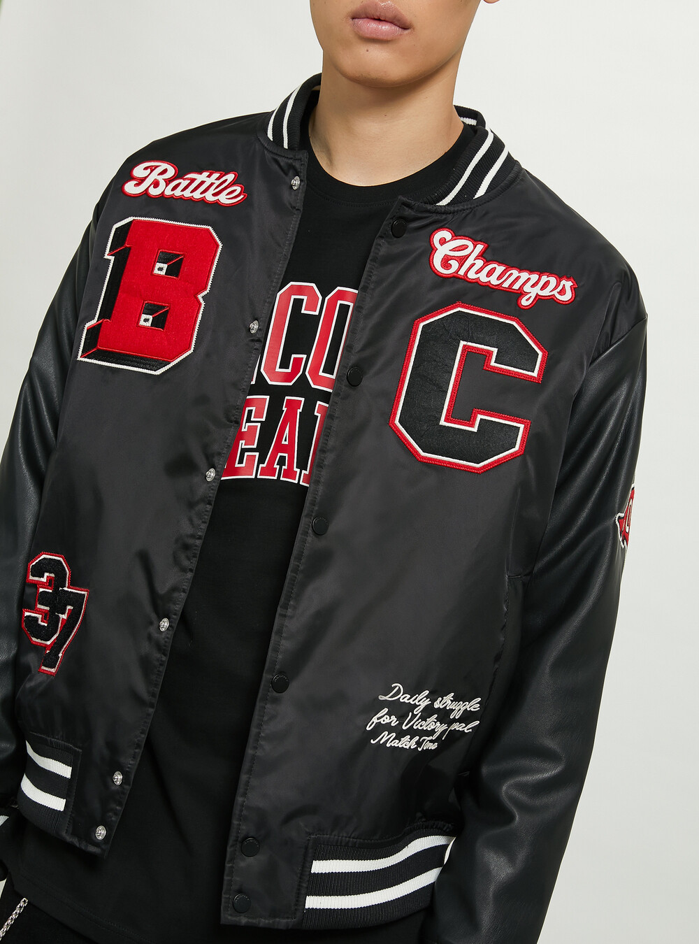 Varsity bomber jacket with patch - Main Image