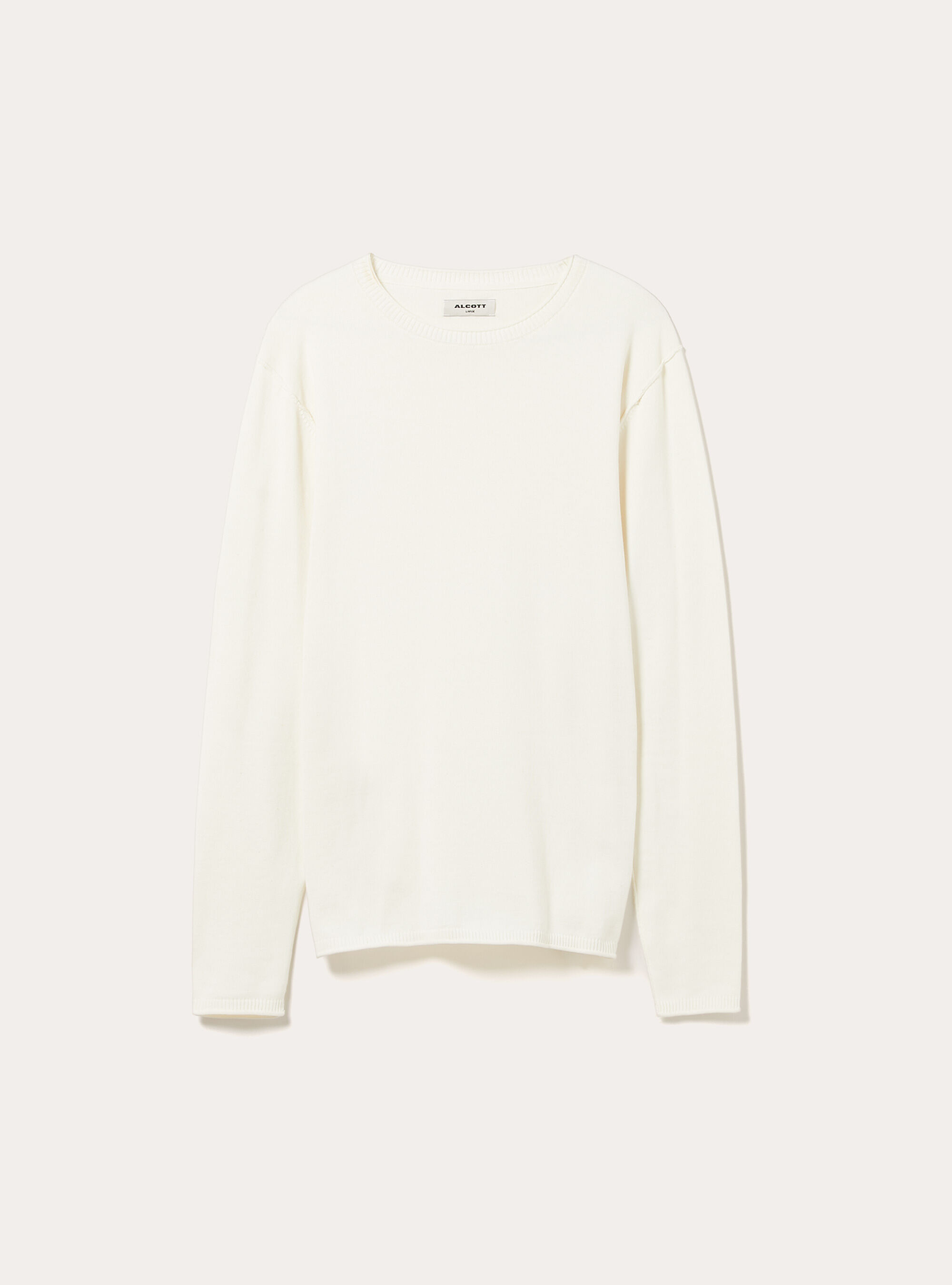 Rundhals-Pullover aus Baumwolle, WH1 OFF WHITE
