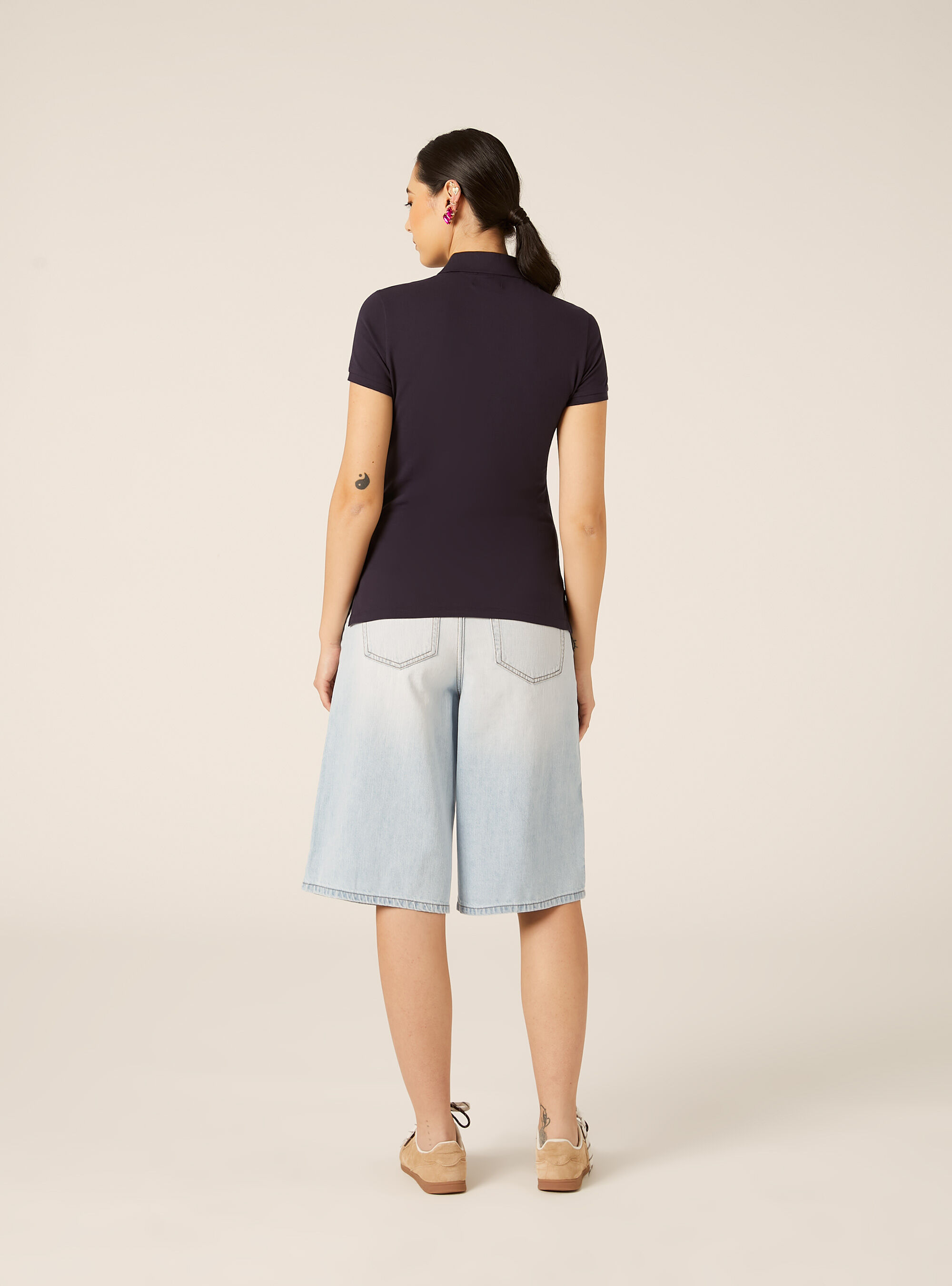 Polo Slim Fit avec Logo Brod&eacute;, BL2 BLUE MEDIUM