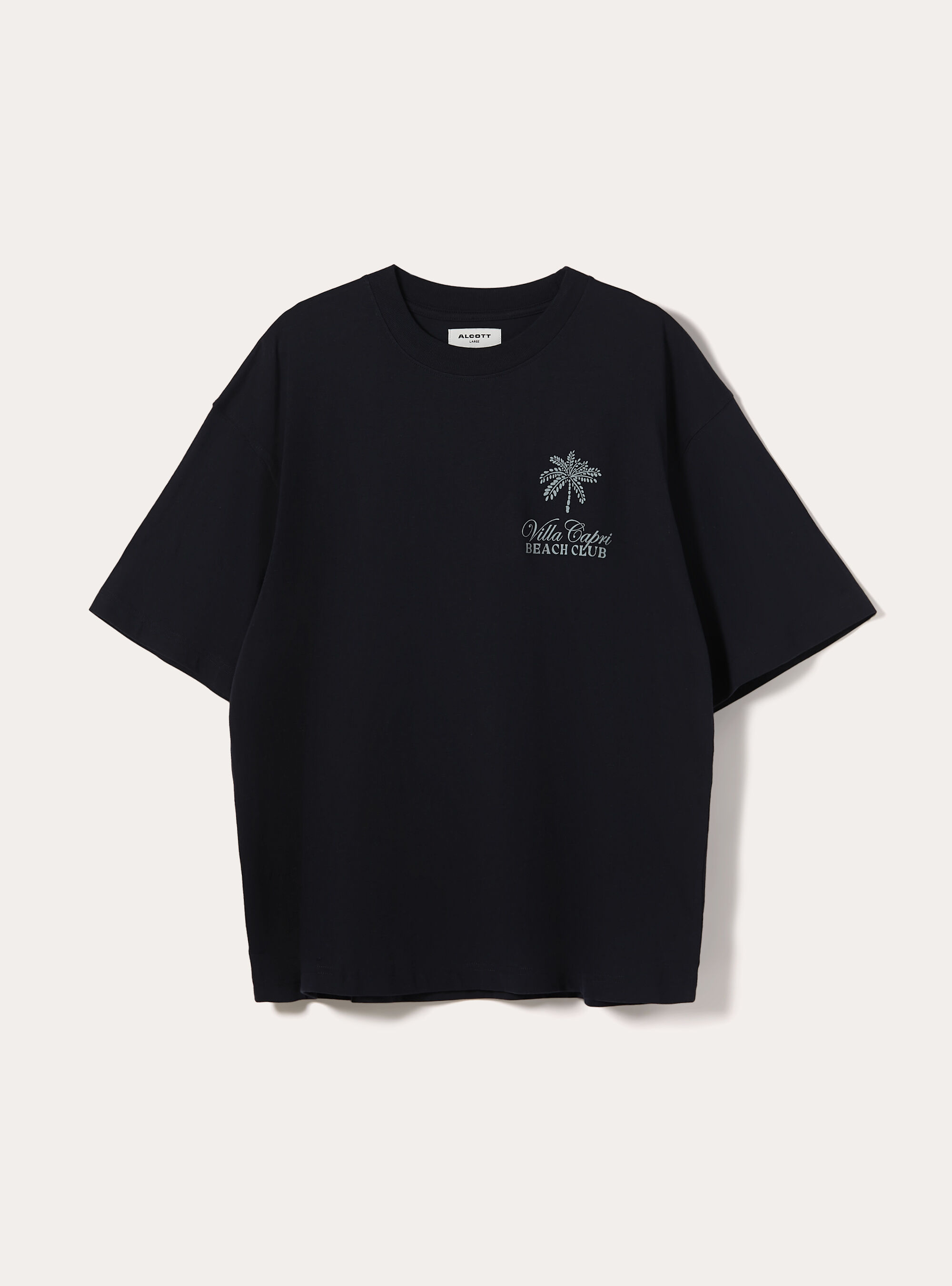 T-shirt boxy fit con stampa villa capri, NA2 NAVY MEDIUM