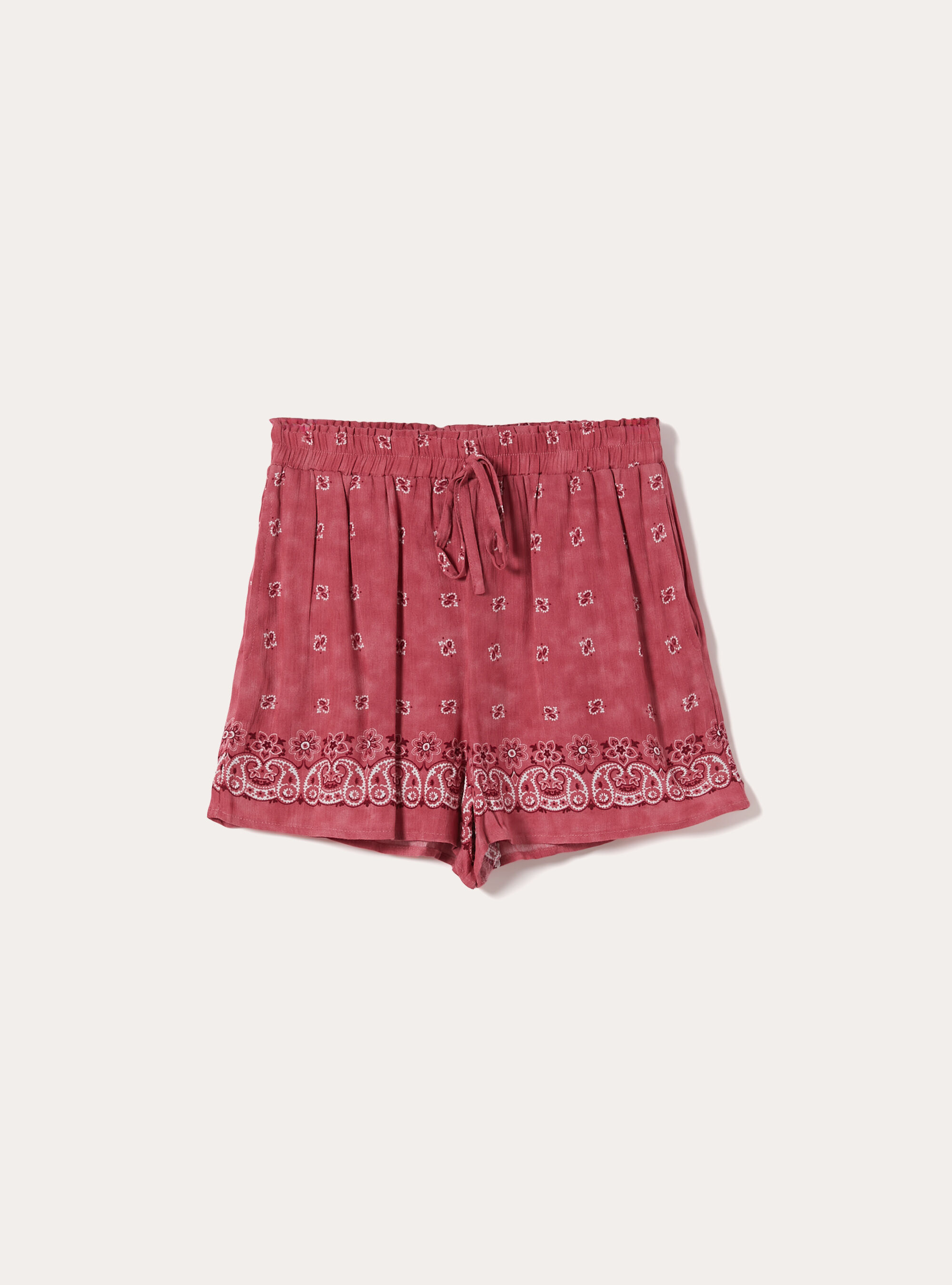 Shorts con stampa paisely, ROSA SCURO