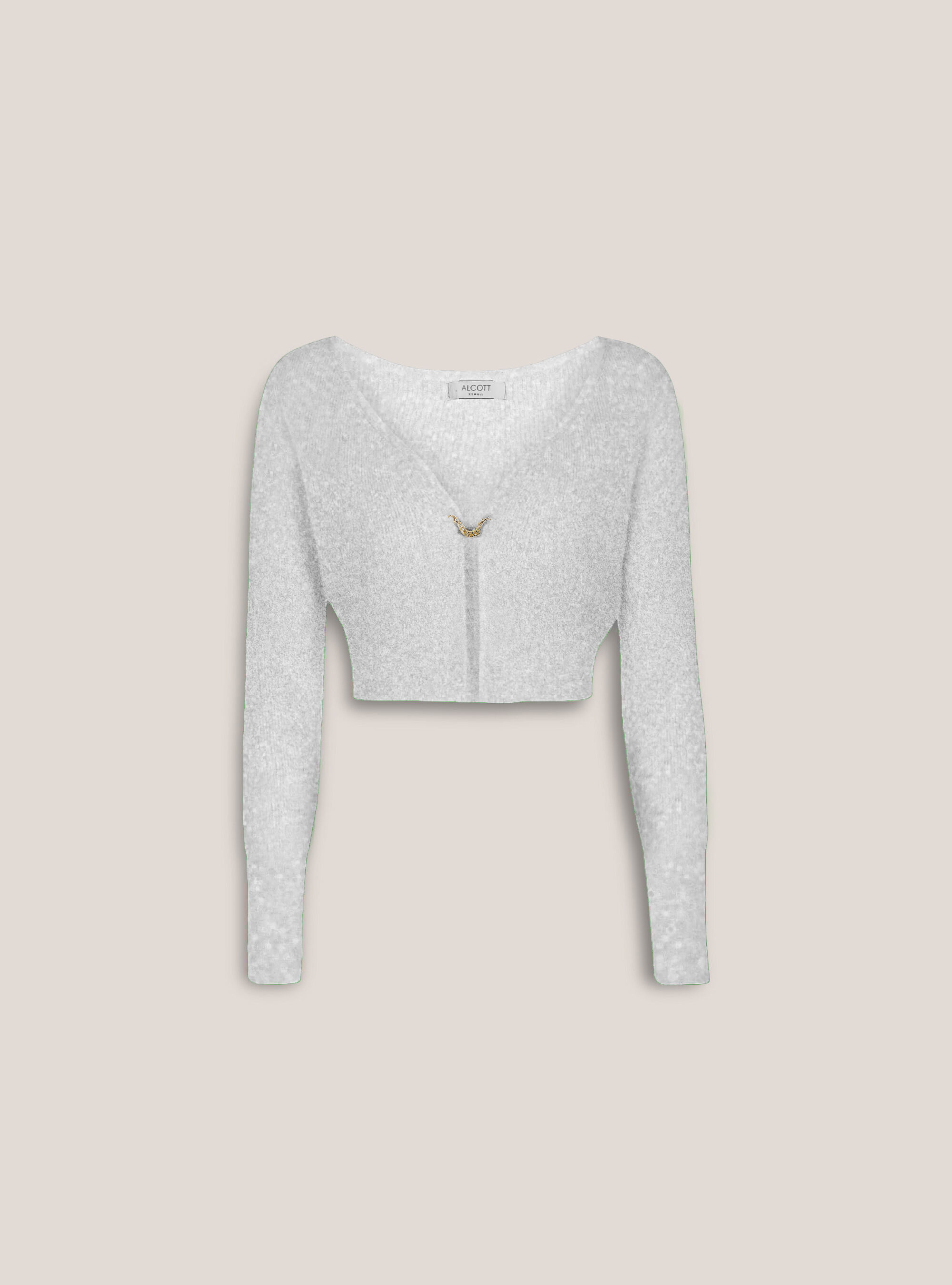 Lurex knitted cardigan pullover, WH1 OFF WHITE
