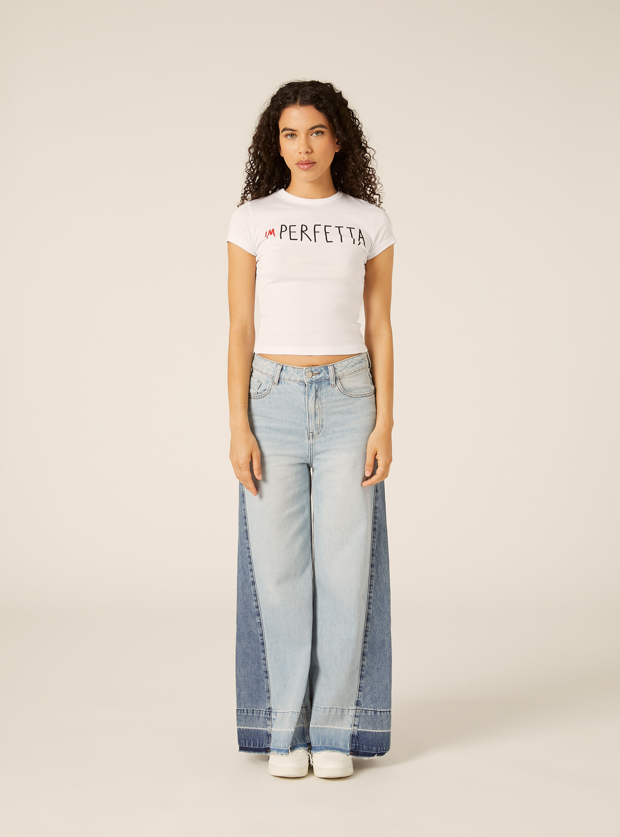 T-shirt regular con stampa "imperfetta"