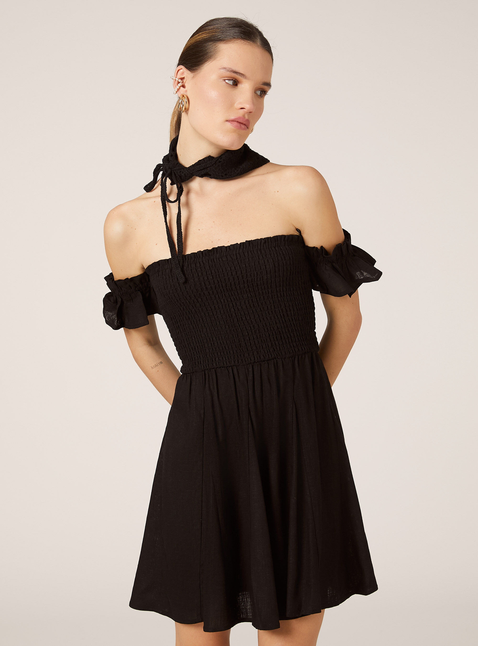 ワンピース Gathered Bicolor Dress One Shoulder Dress With Overskirt. 29239. - Catherines of