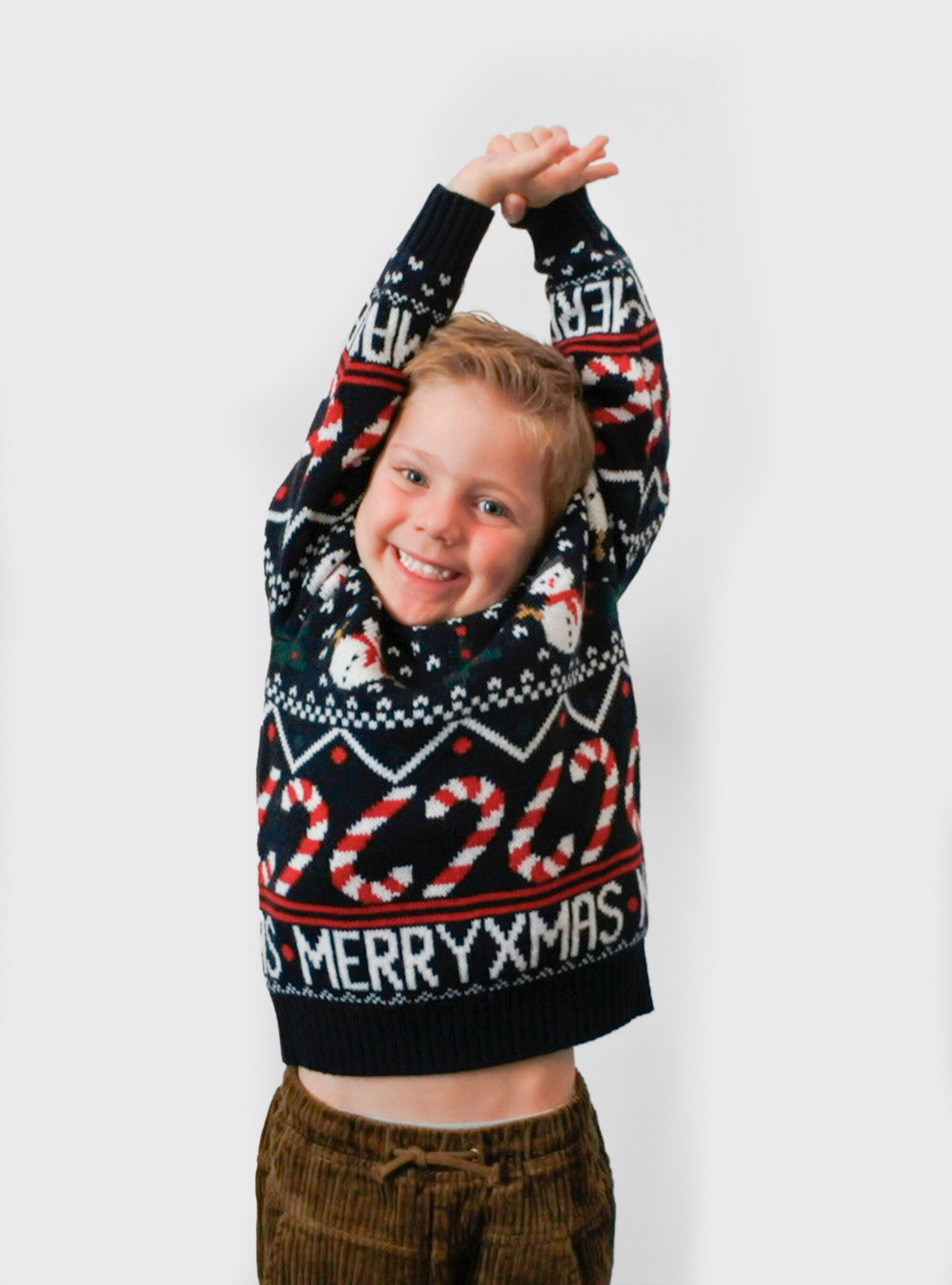 Pull de No l pour enfant en laine m lang e