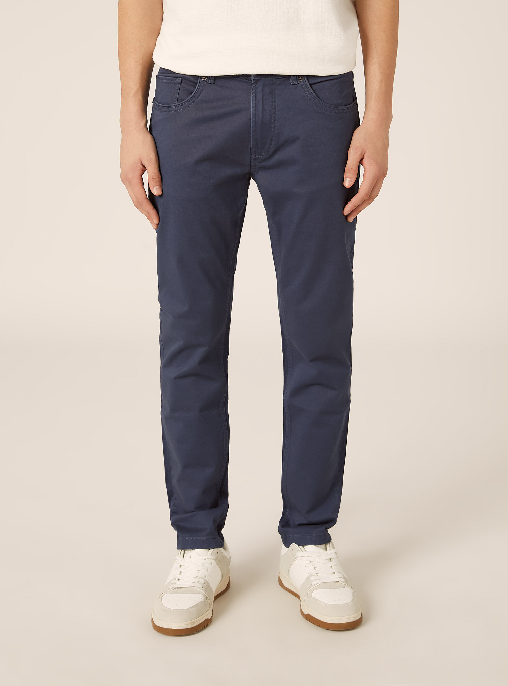 Skinny fit cotton trousers