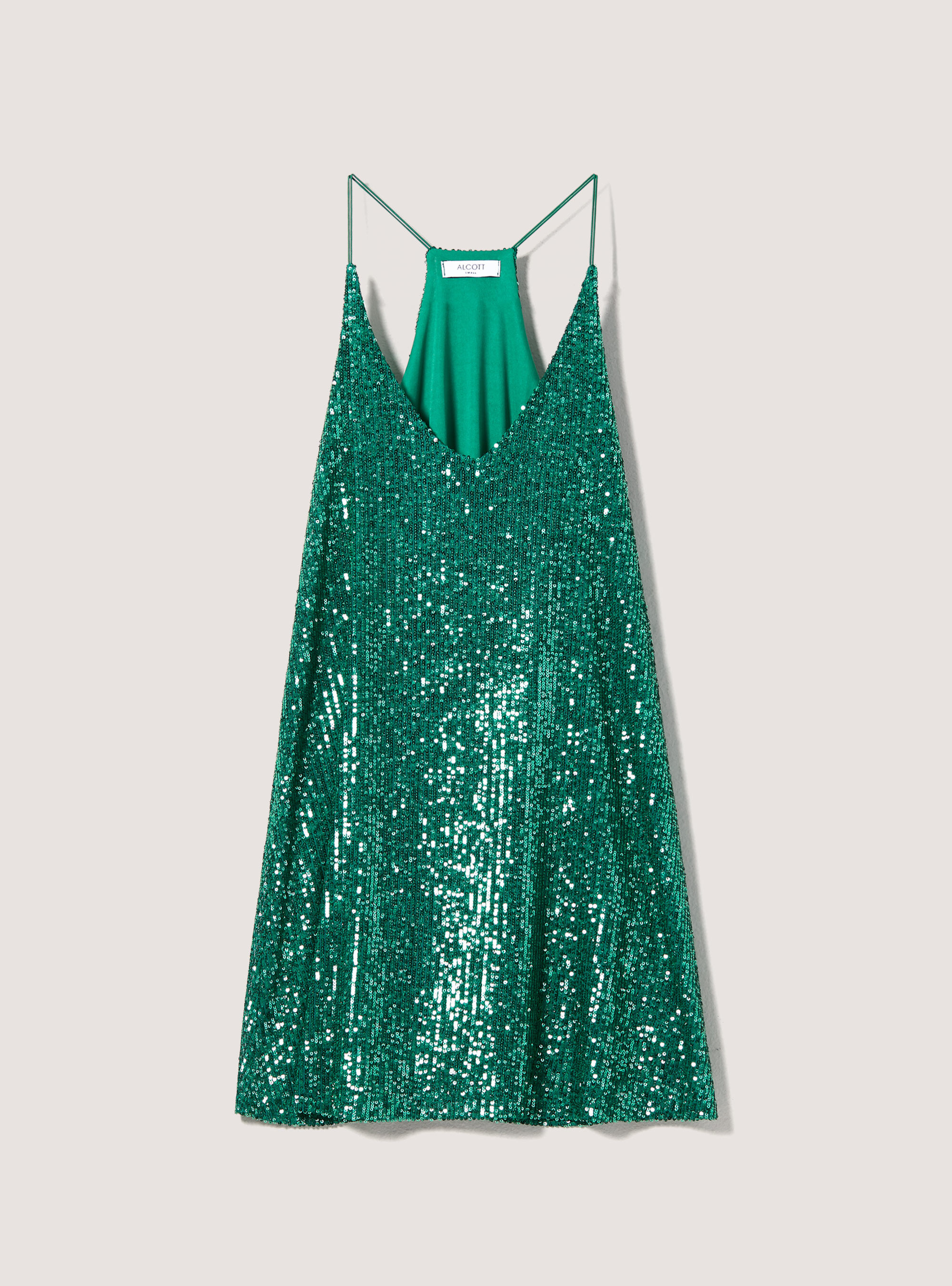 Abito mini con paillettes, GN2 GREEN MEDIUM