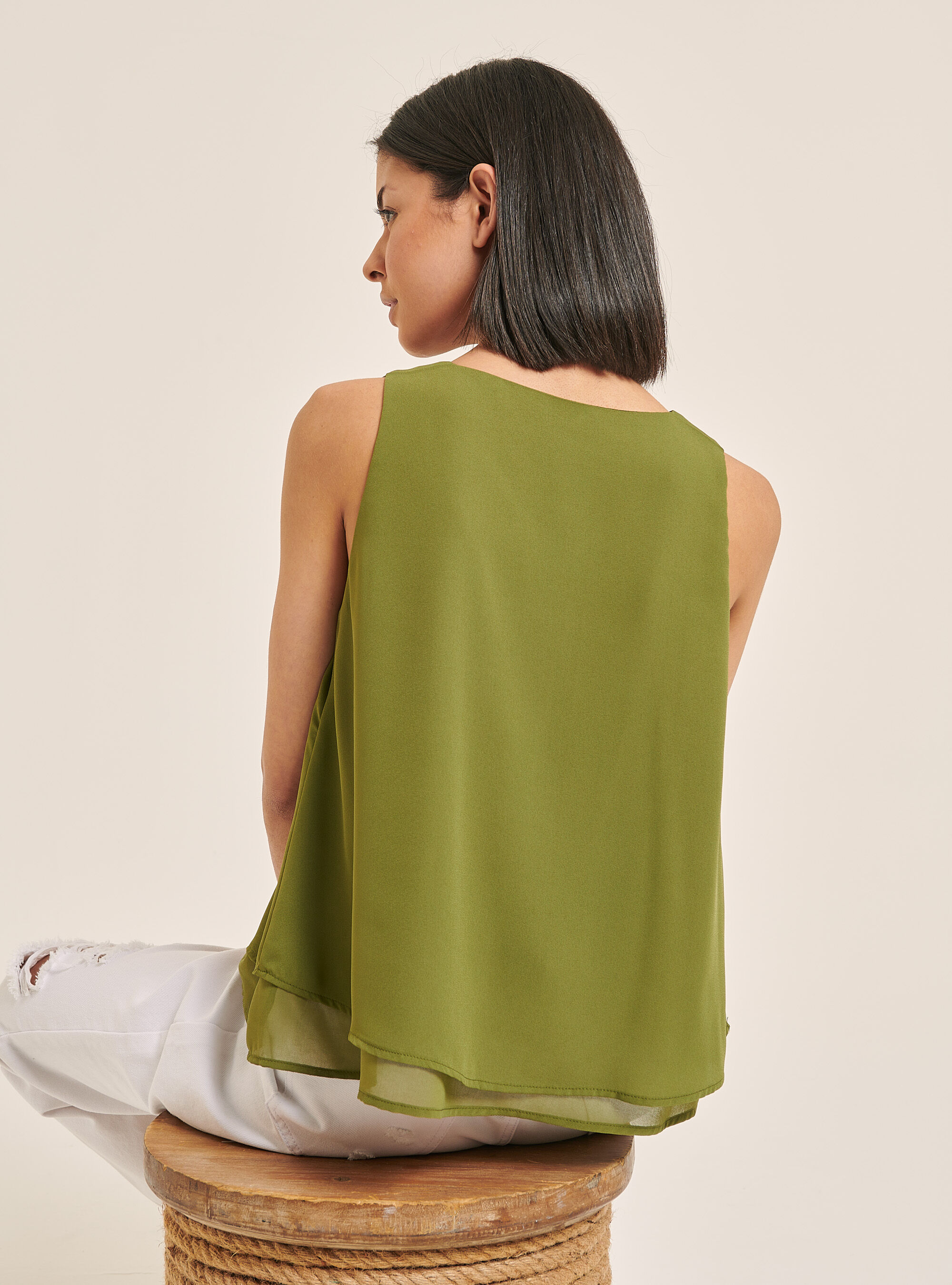 Blusa cuello en V, C0616 KAKY