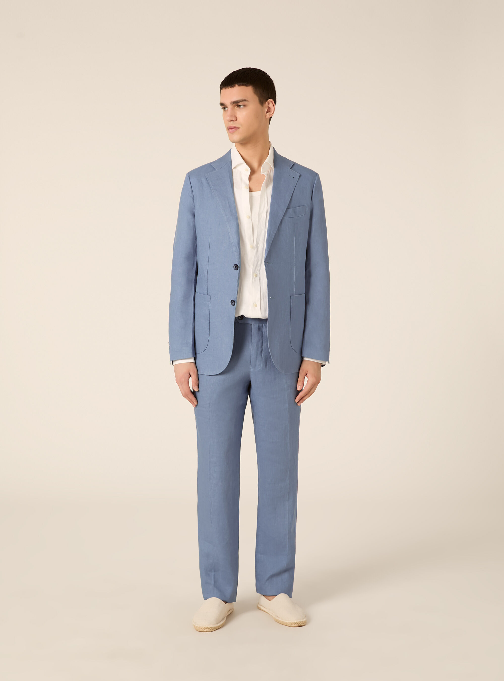 Giacca in lino monopetto