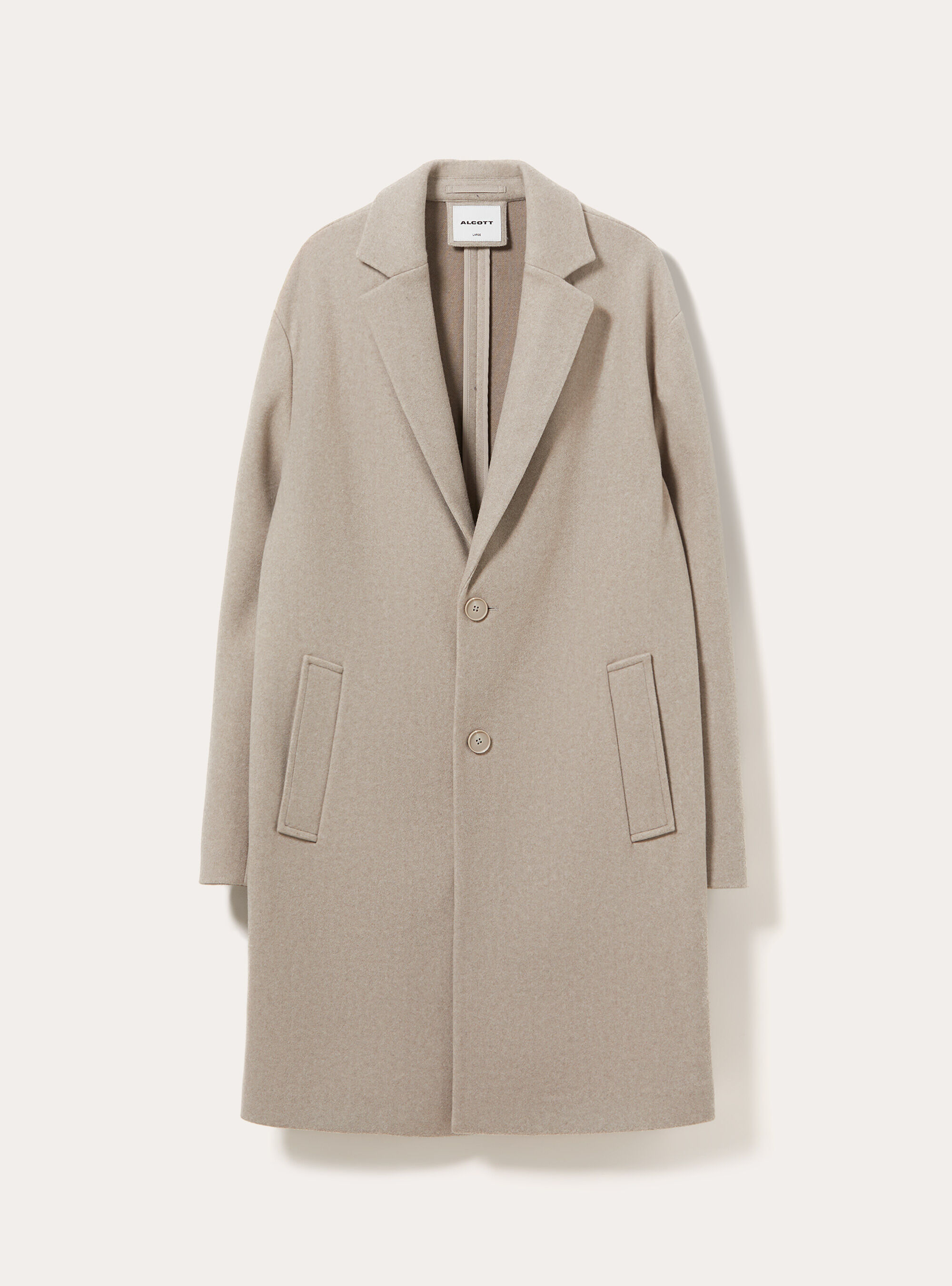 Unlined single breasted coat with lapels, MBG3 BEIGE MEL LIGHT