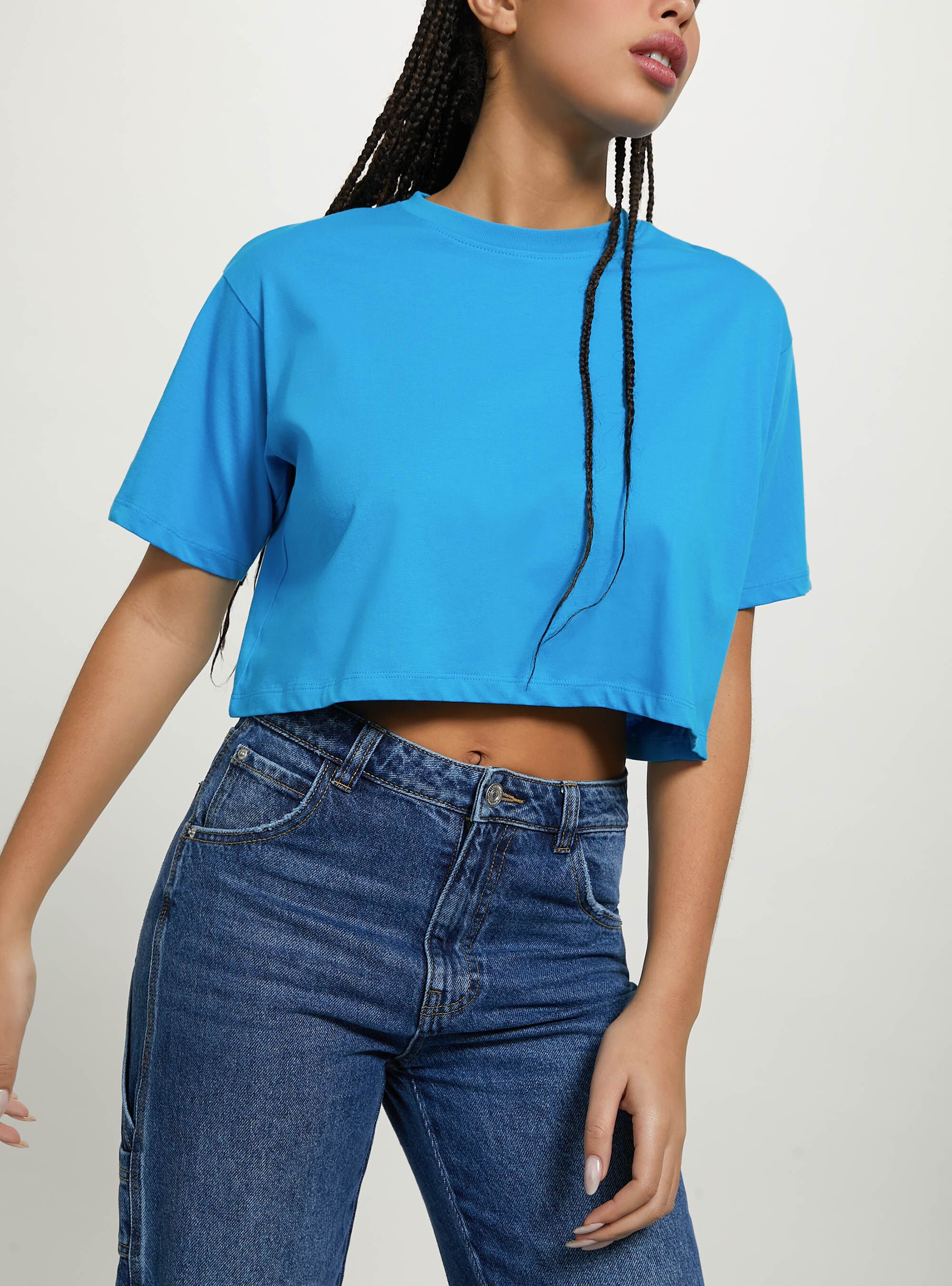 Maglietta cropped in cotone, RY2 ROYALE MEDIUM