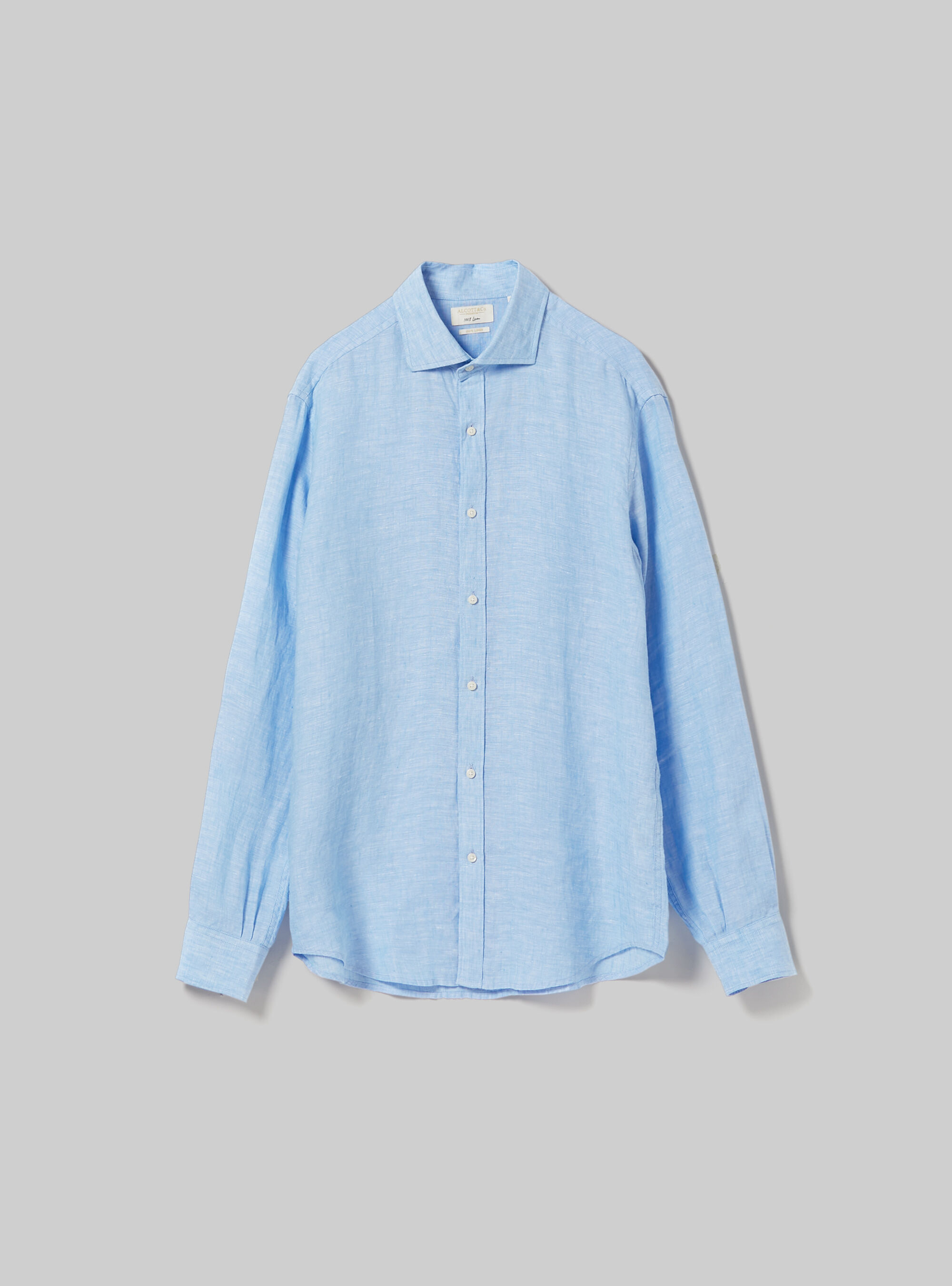 Long-sleeved pure linen shirt, AZ3 AZURE LIGHT