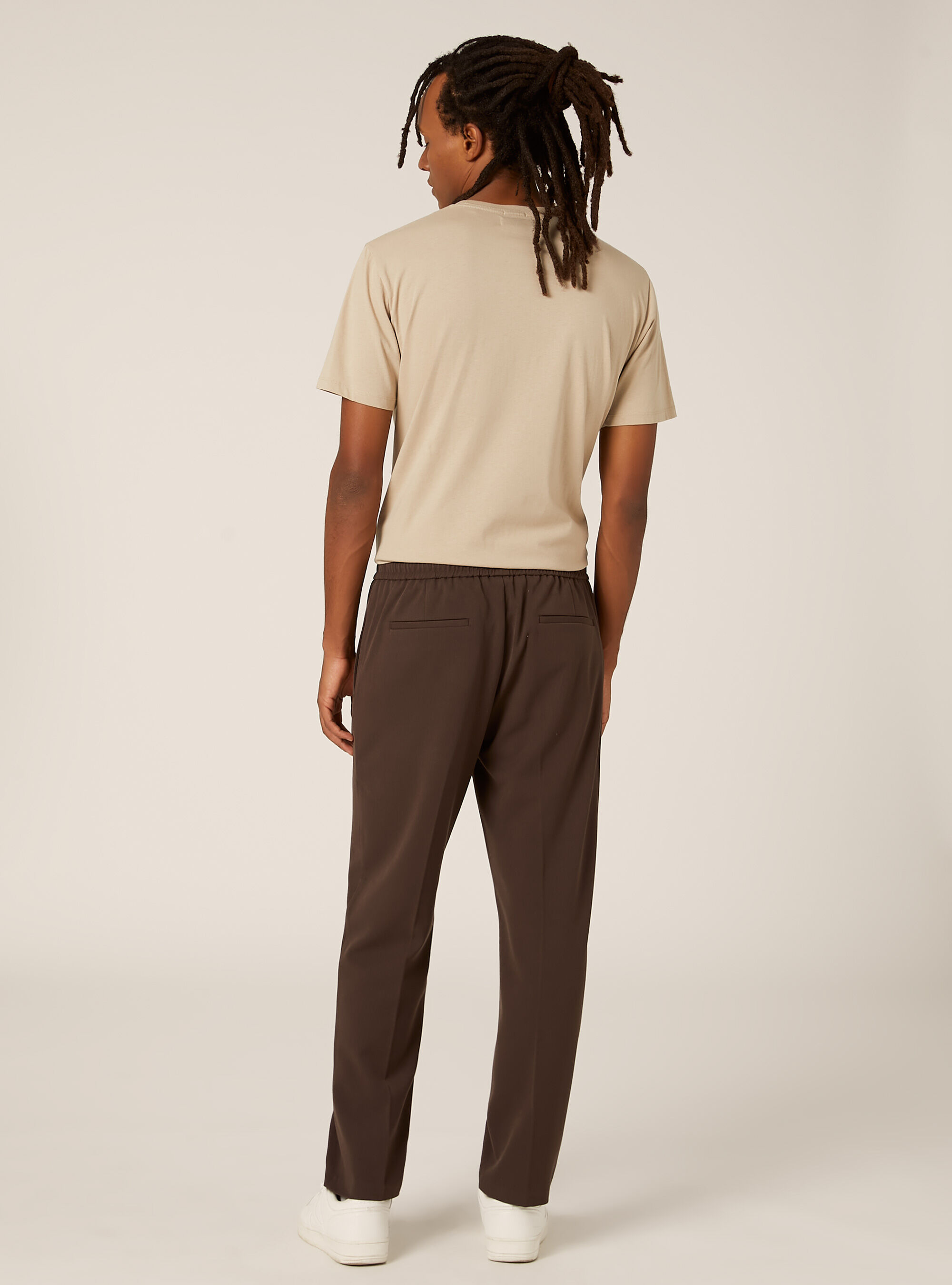Pantalon jogger en twill, BR1 BROWN DARK