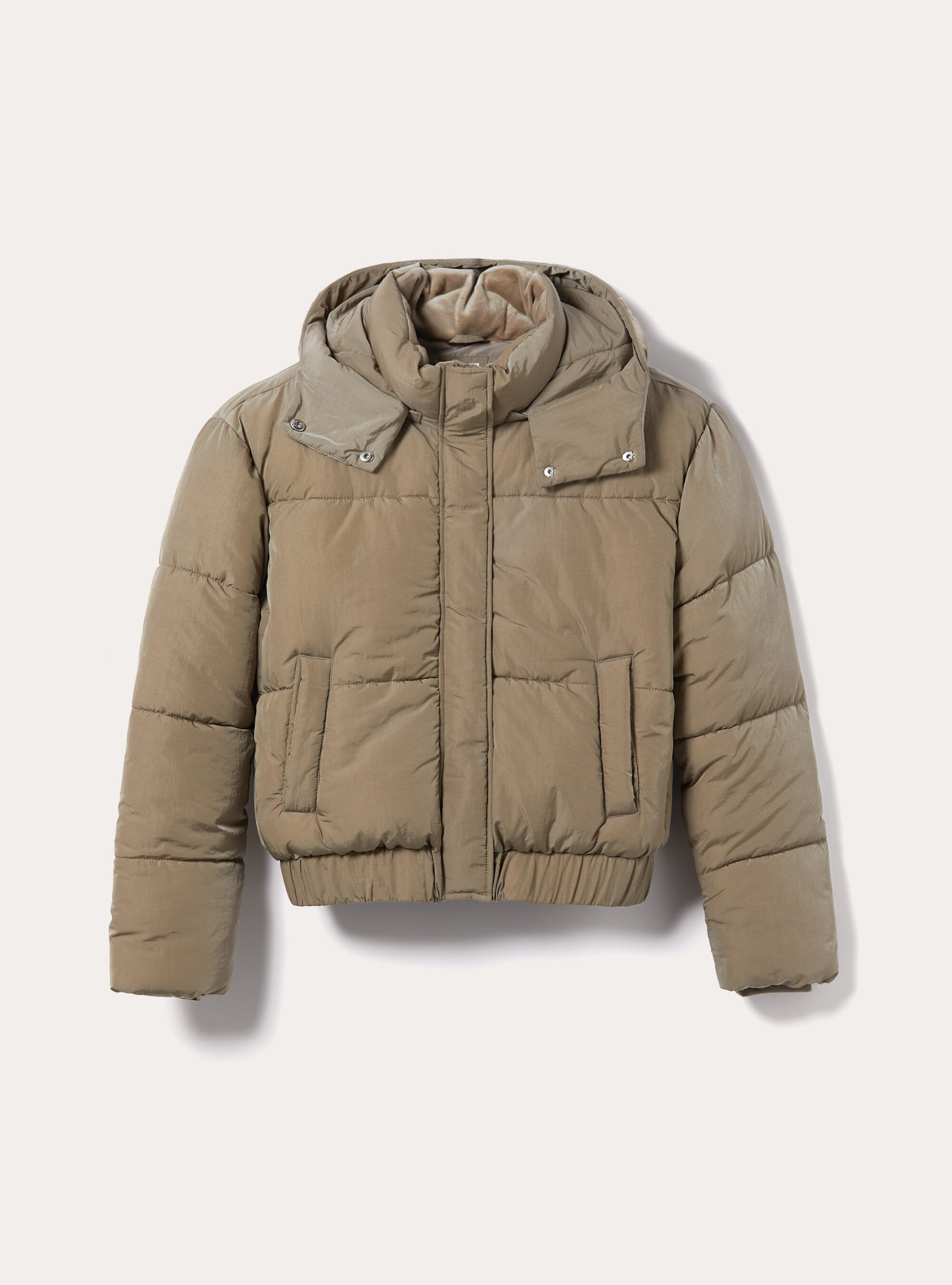 Puffy jacket with removable hood, BG2 BEIGE MEDIUM