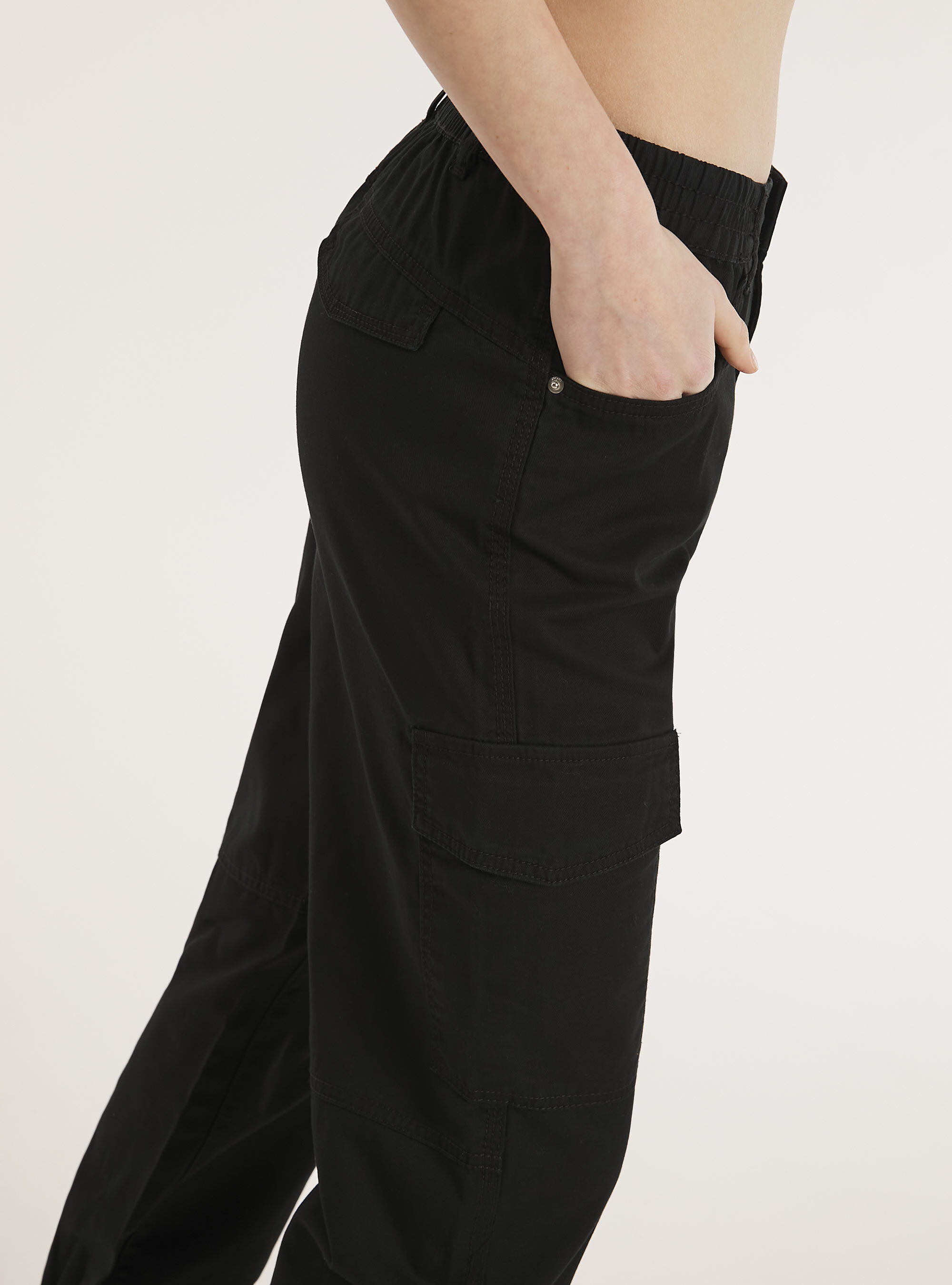 Pantaloni jogger cargo, BK1 BLACK