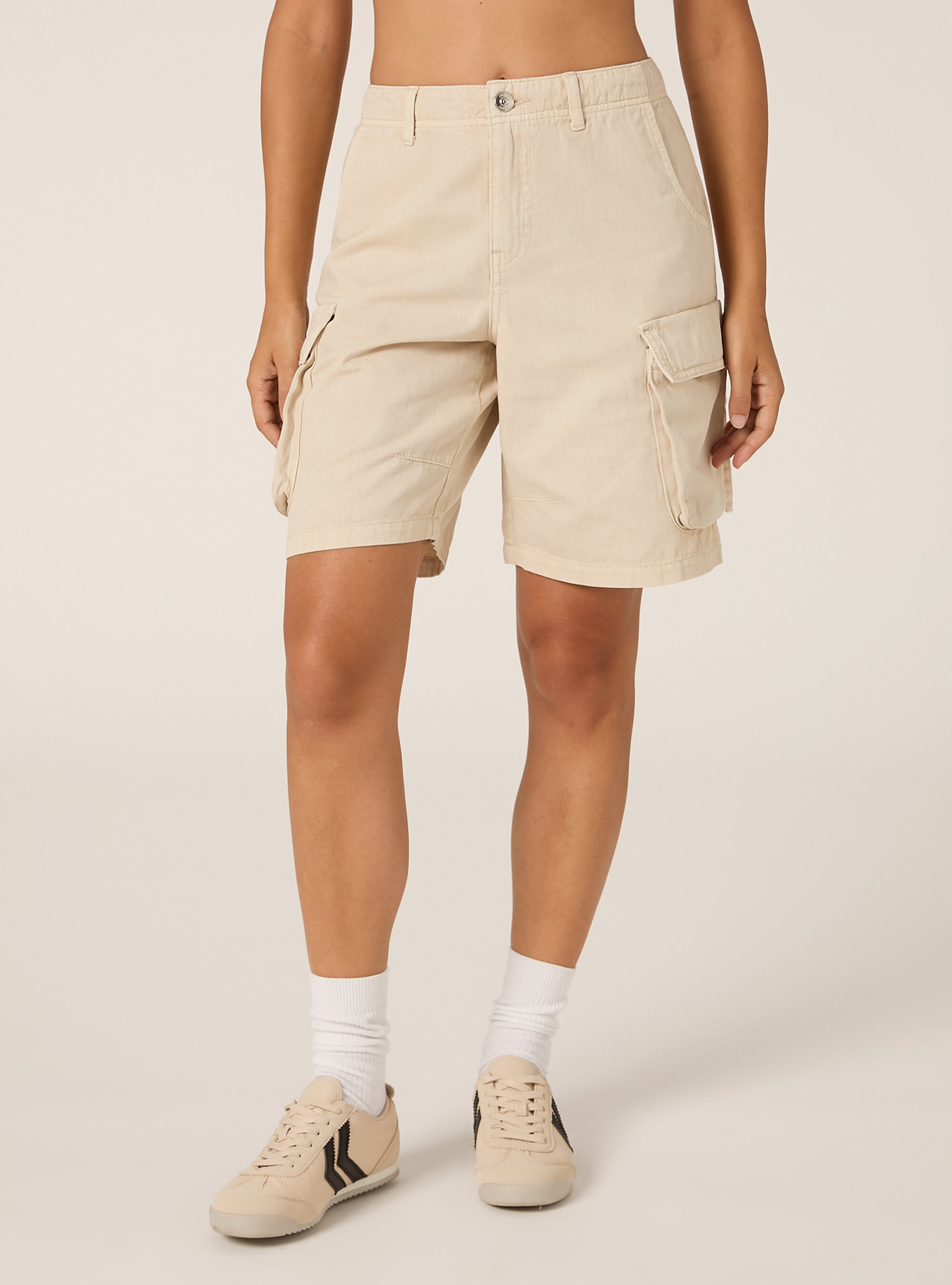 Twill cargo bermuda shorts, CR2 CREAM MEDIUM