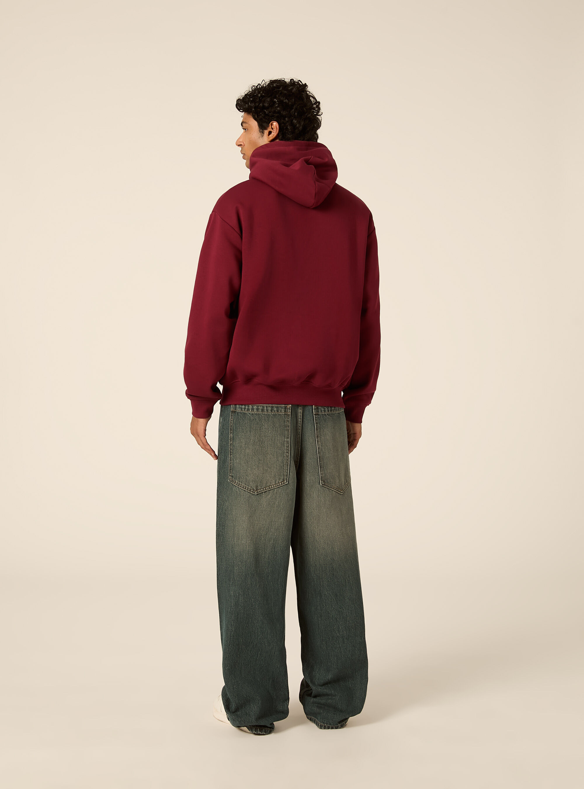Felpa con cappuccio boxy licenza harvard, BO1 BORDEAUX DARK