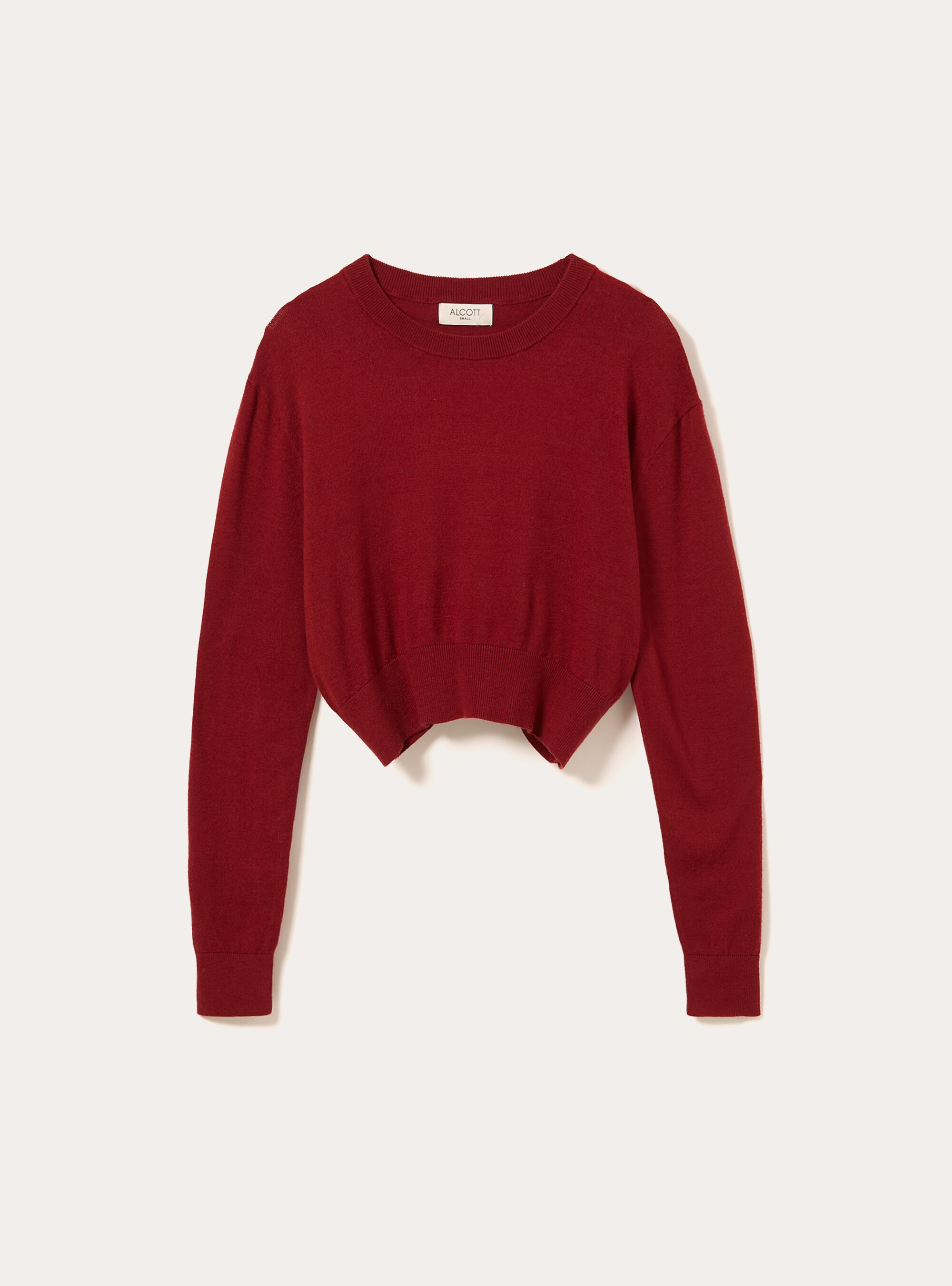 Boxy fit crew neck pullover, BO2 BORDEAUX MEDIUM
