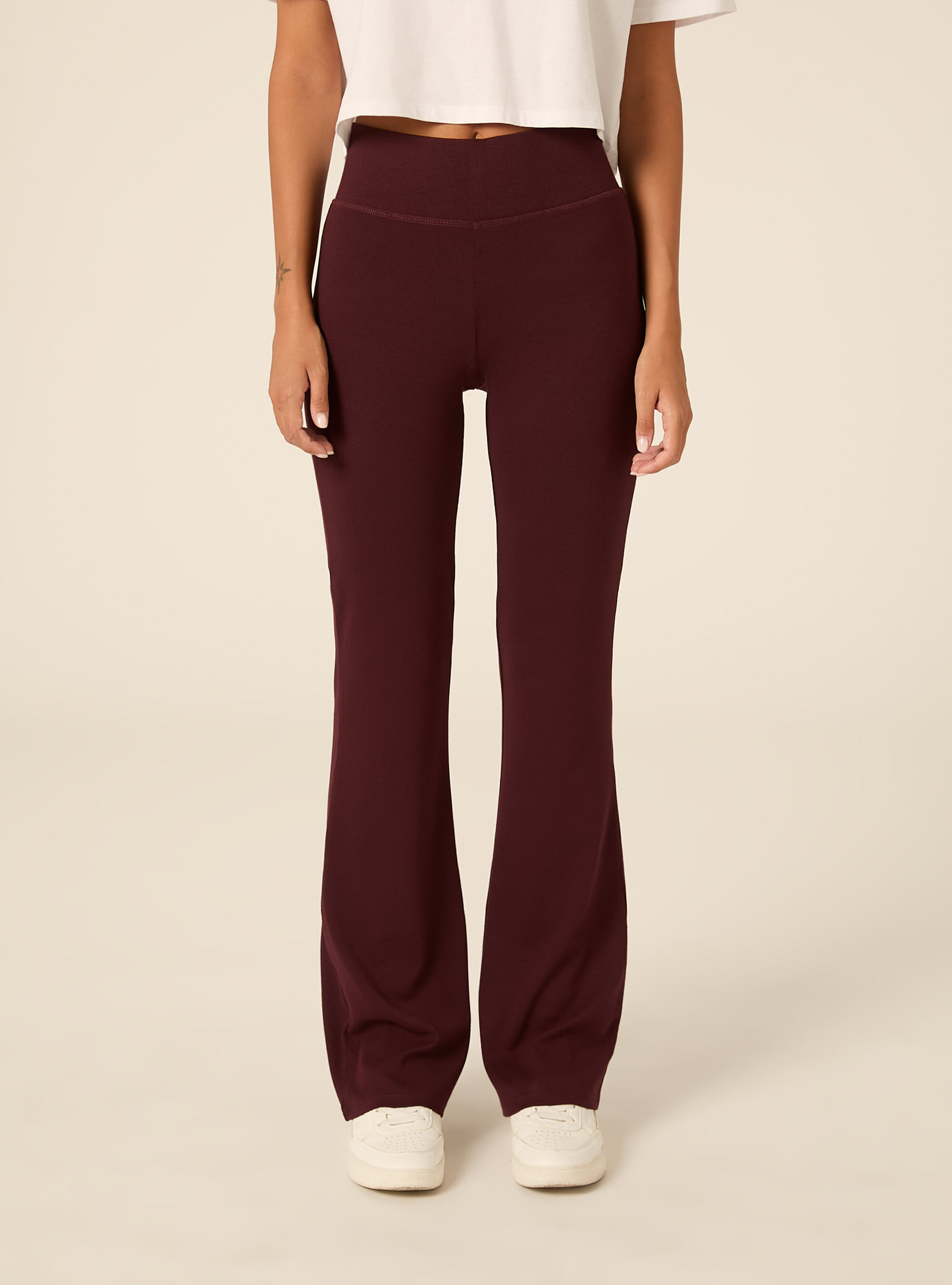 Flared leggings, BO1 BORDEAUX DARK