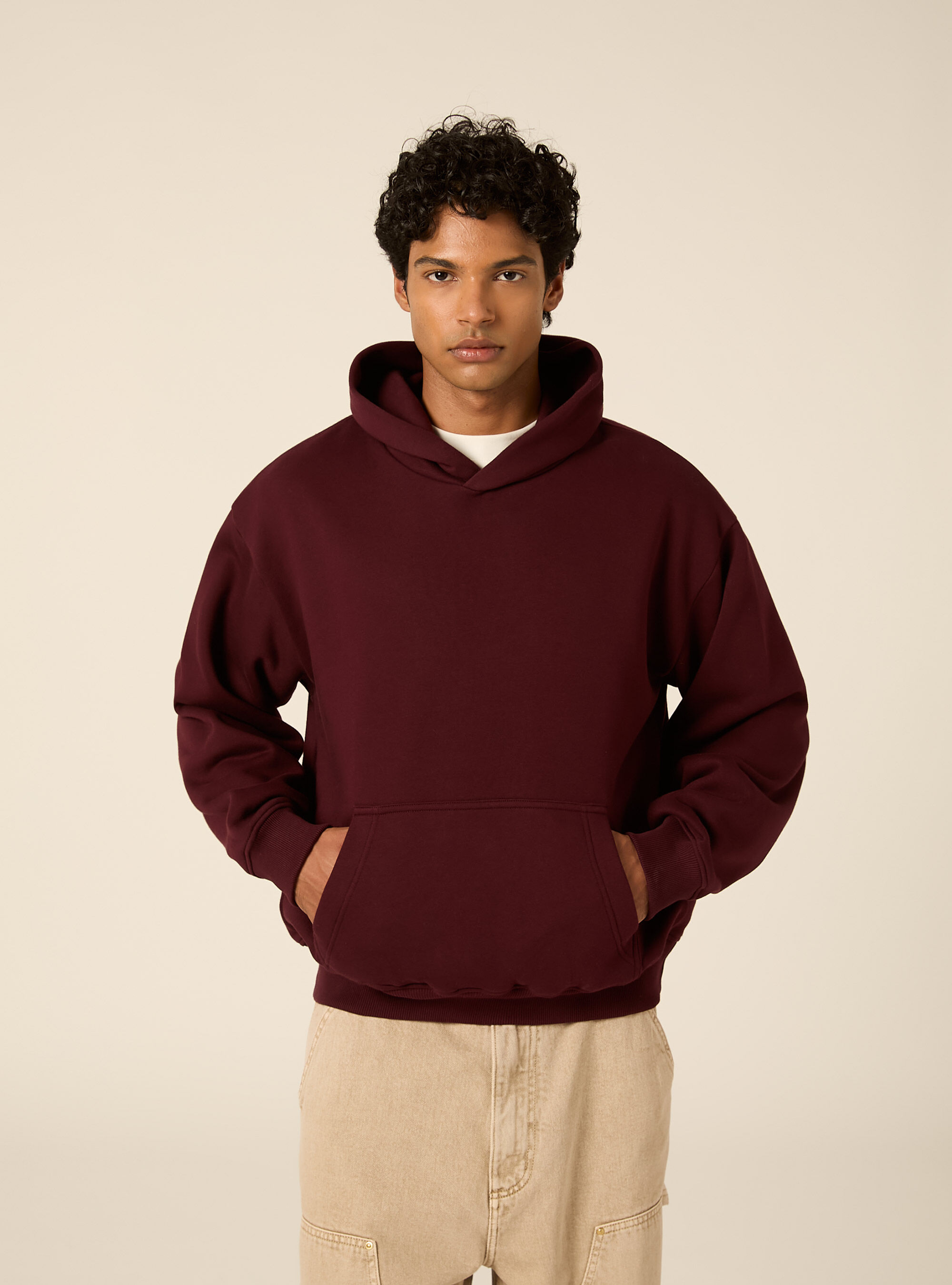 Felpa con cappuccio boxy fit