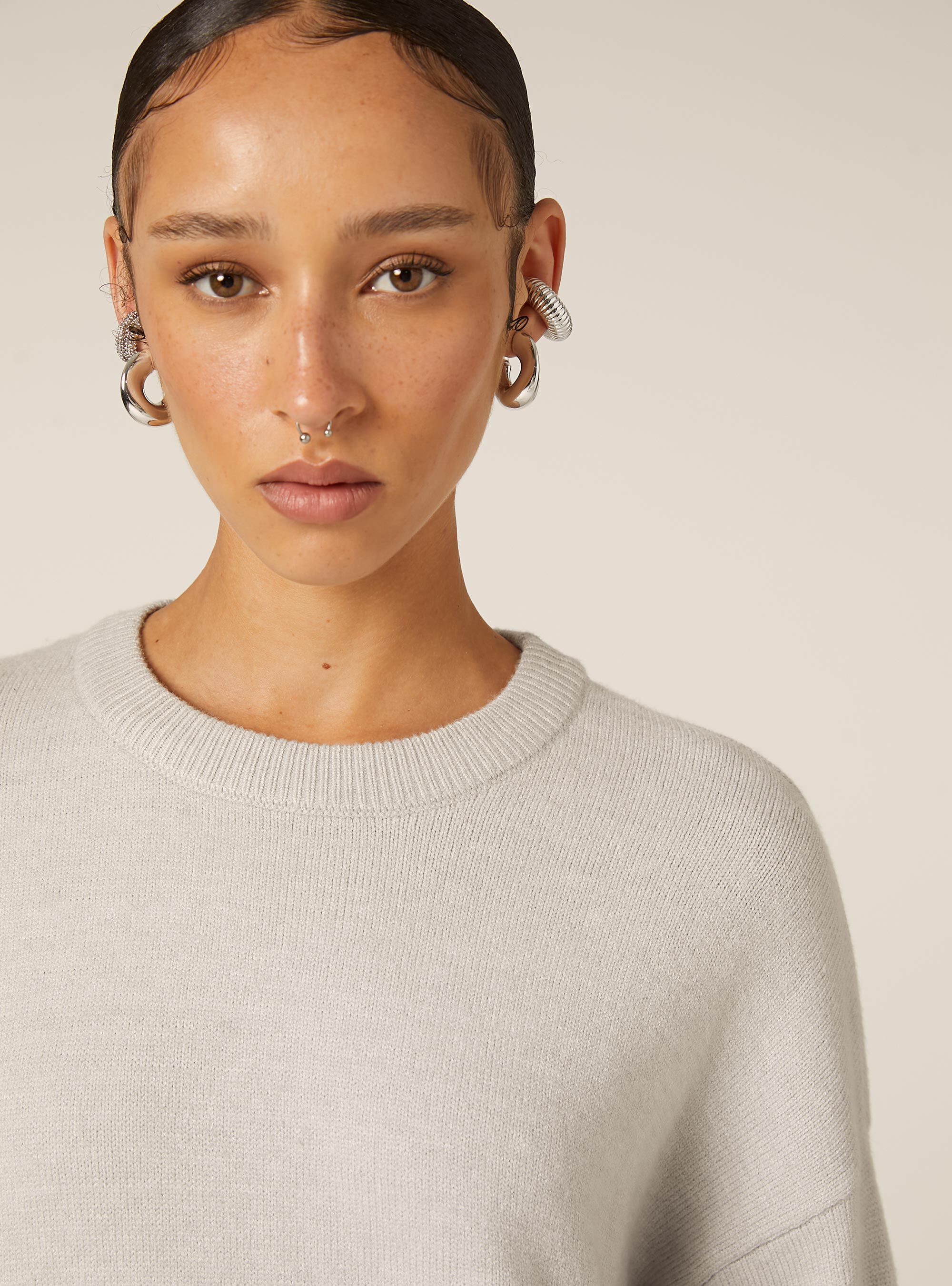 Basic crew neck jumper, MGY2 GREY MEL MEDIUM